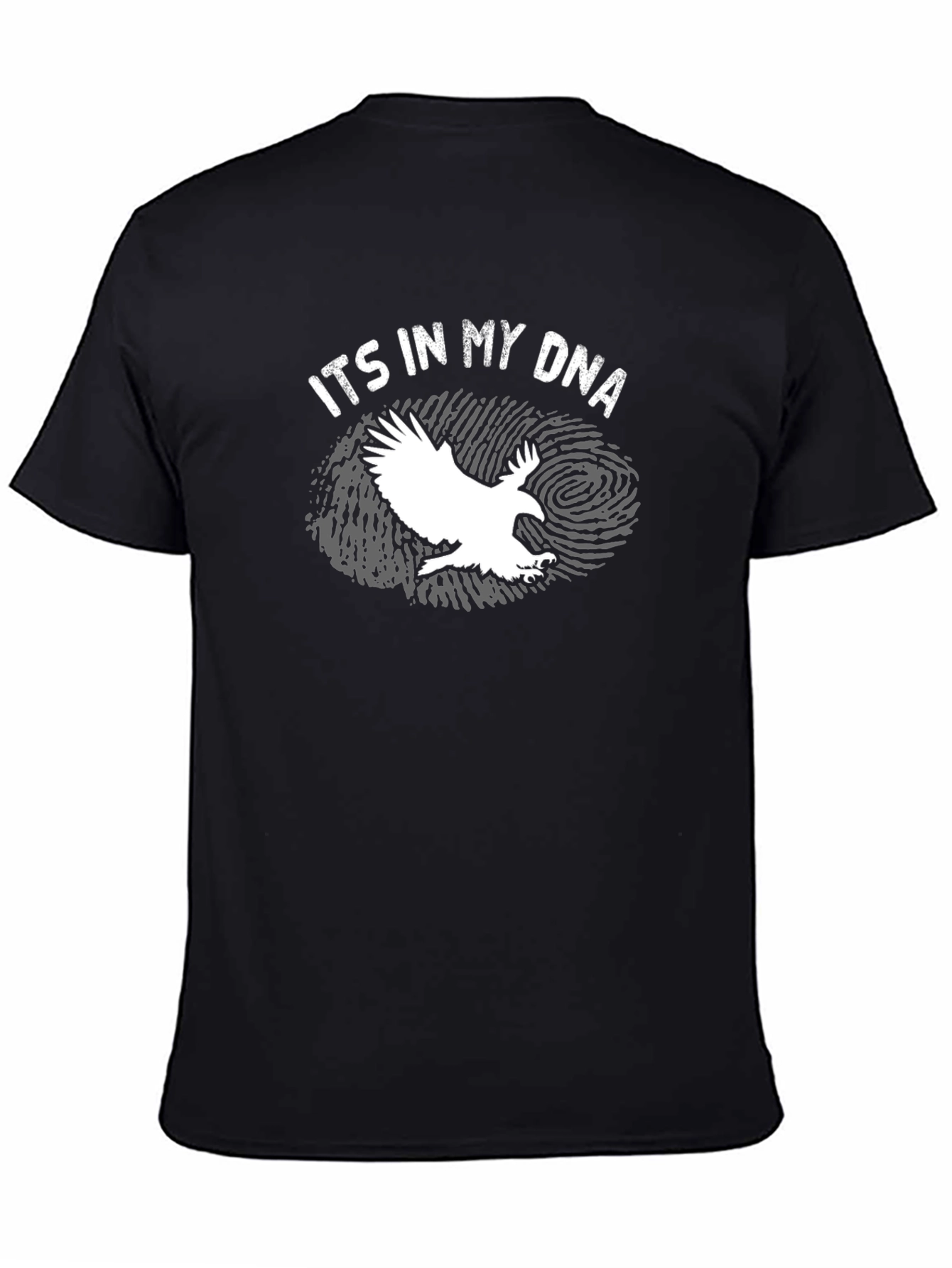 Black Its In My DNA Eagle Graphic Tee - Black Cotton T-Shirt view 4