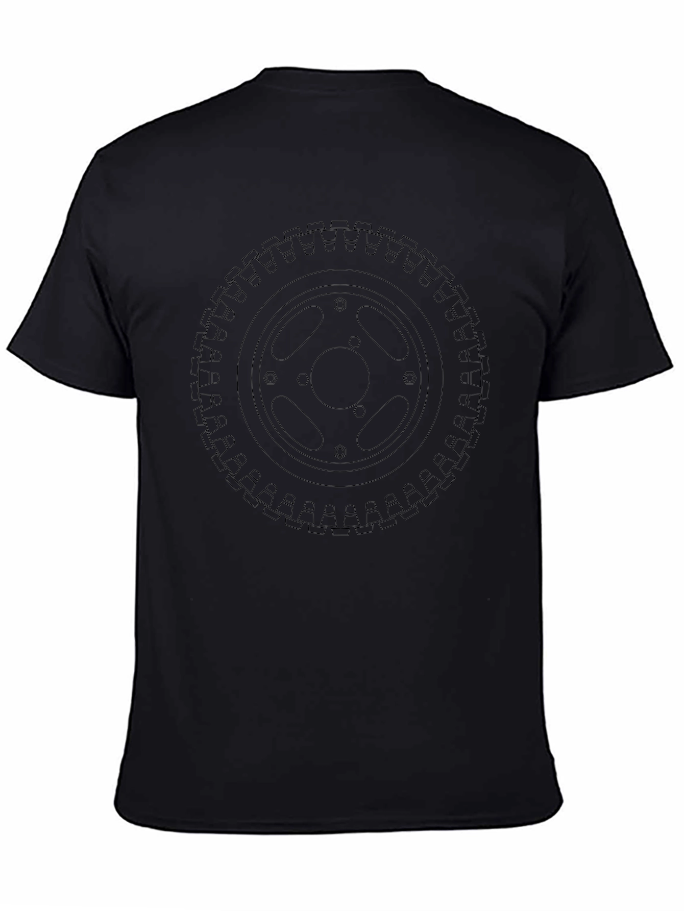 Black Black Tire Tread Graphic Tee - Casual Style view 4