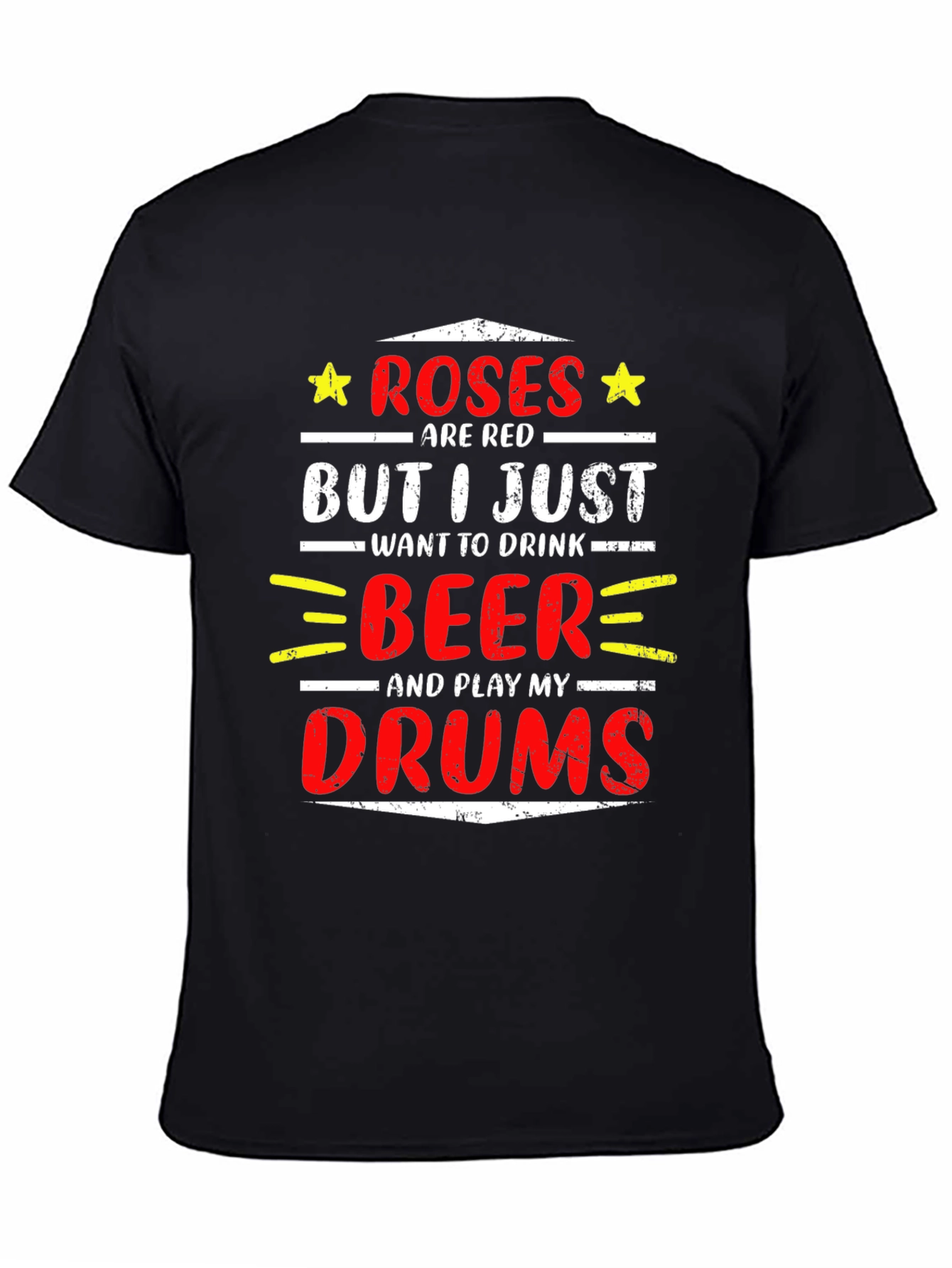 Black Roses are Red Beer Drums Graphic Tee view 4