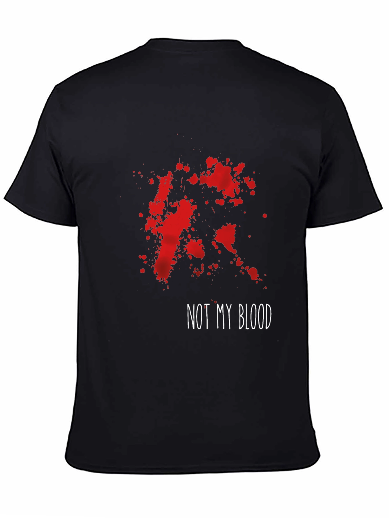 Black Not My Blood T-Shirt - Spatter Graphic Tee view 4