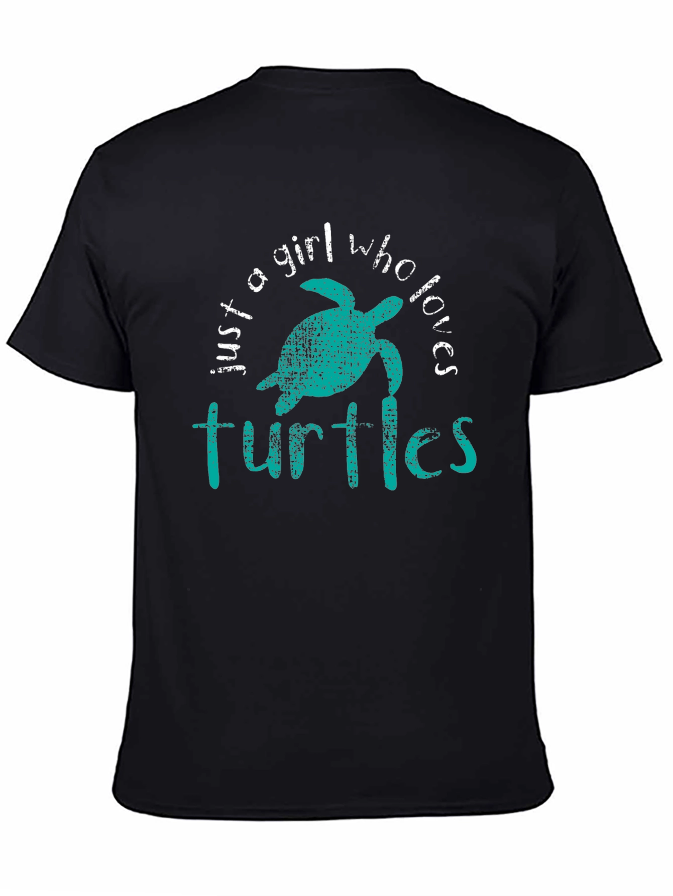Black Just A Girl Who Loves Turtles Graphic Tee view 4