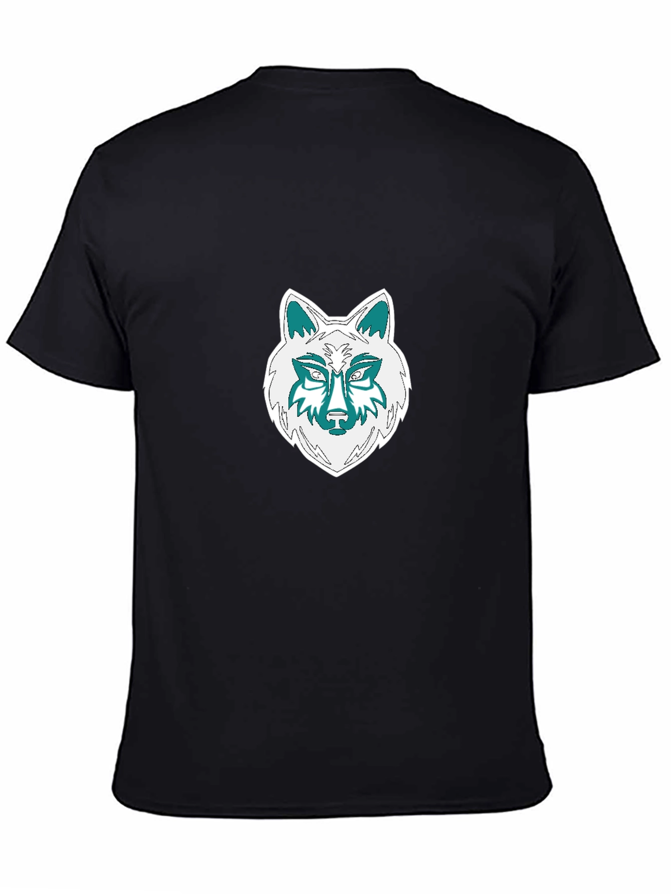 Black Wolf Graphic Tee - Black Cotton Blend T-Shirt view 4