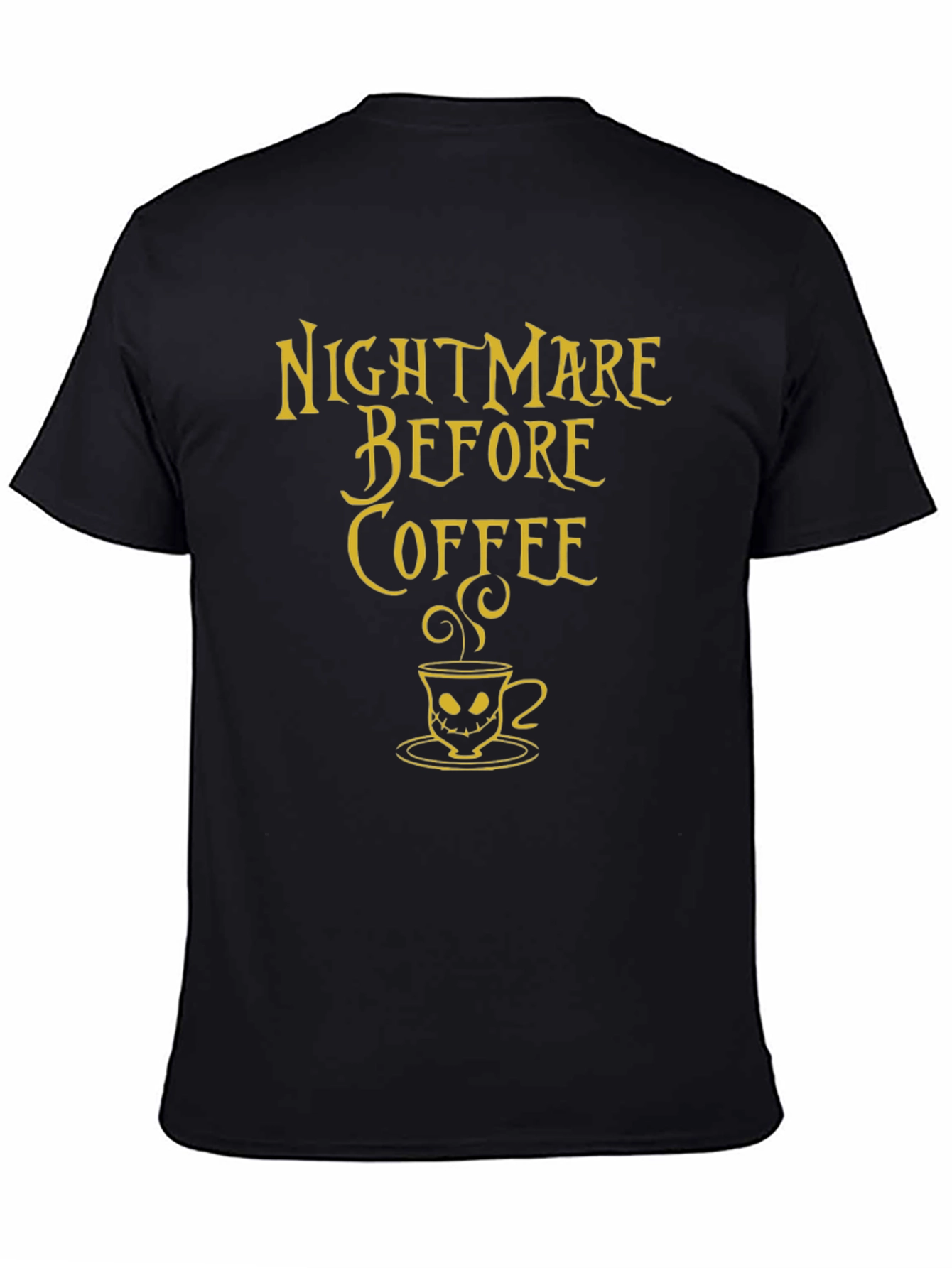 Black Nightmare Before Coffee T-Shirt view 4