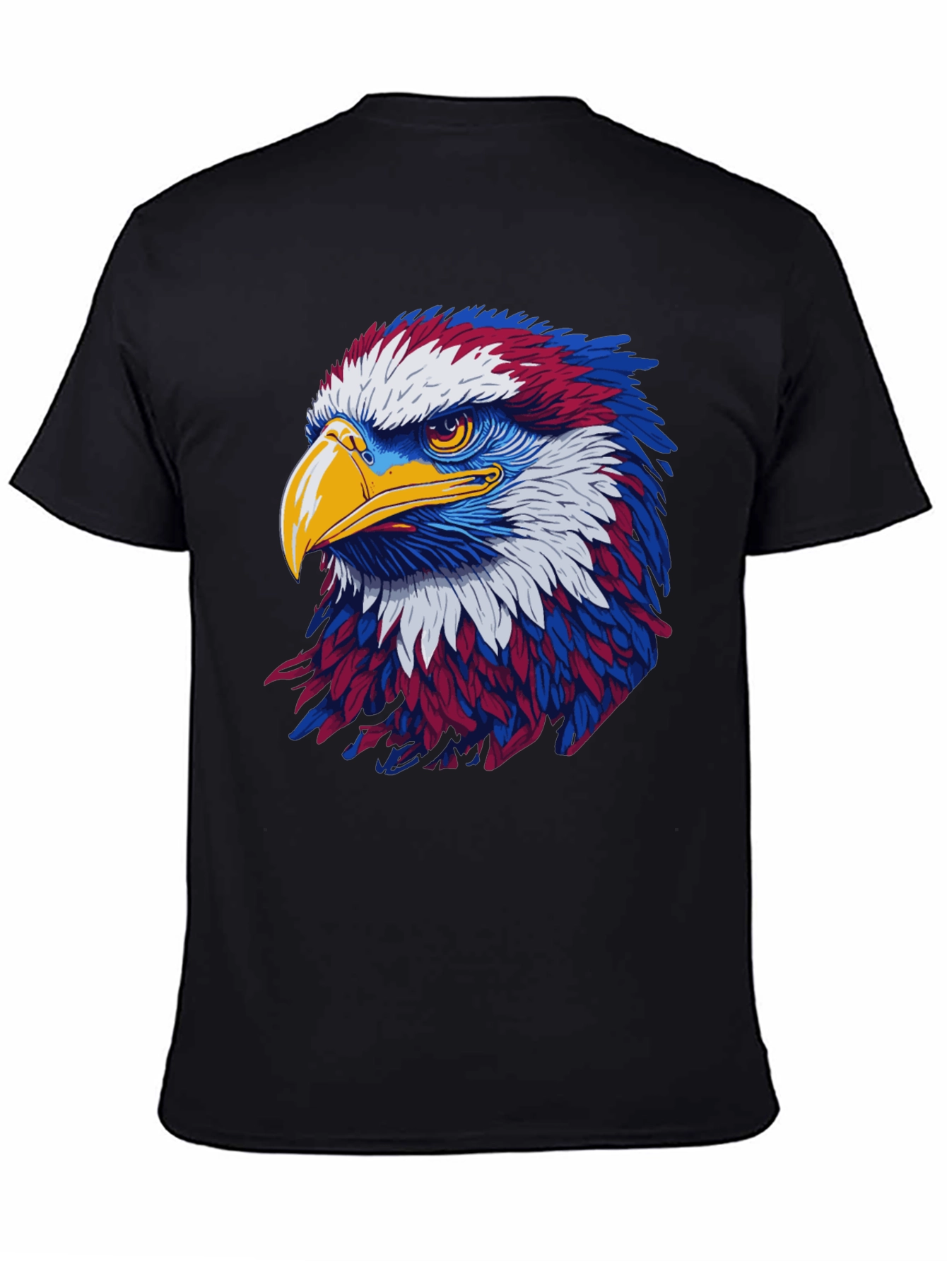Black Patriotic Eagle Graphic Black T-Shirt view 4