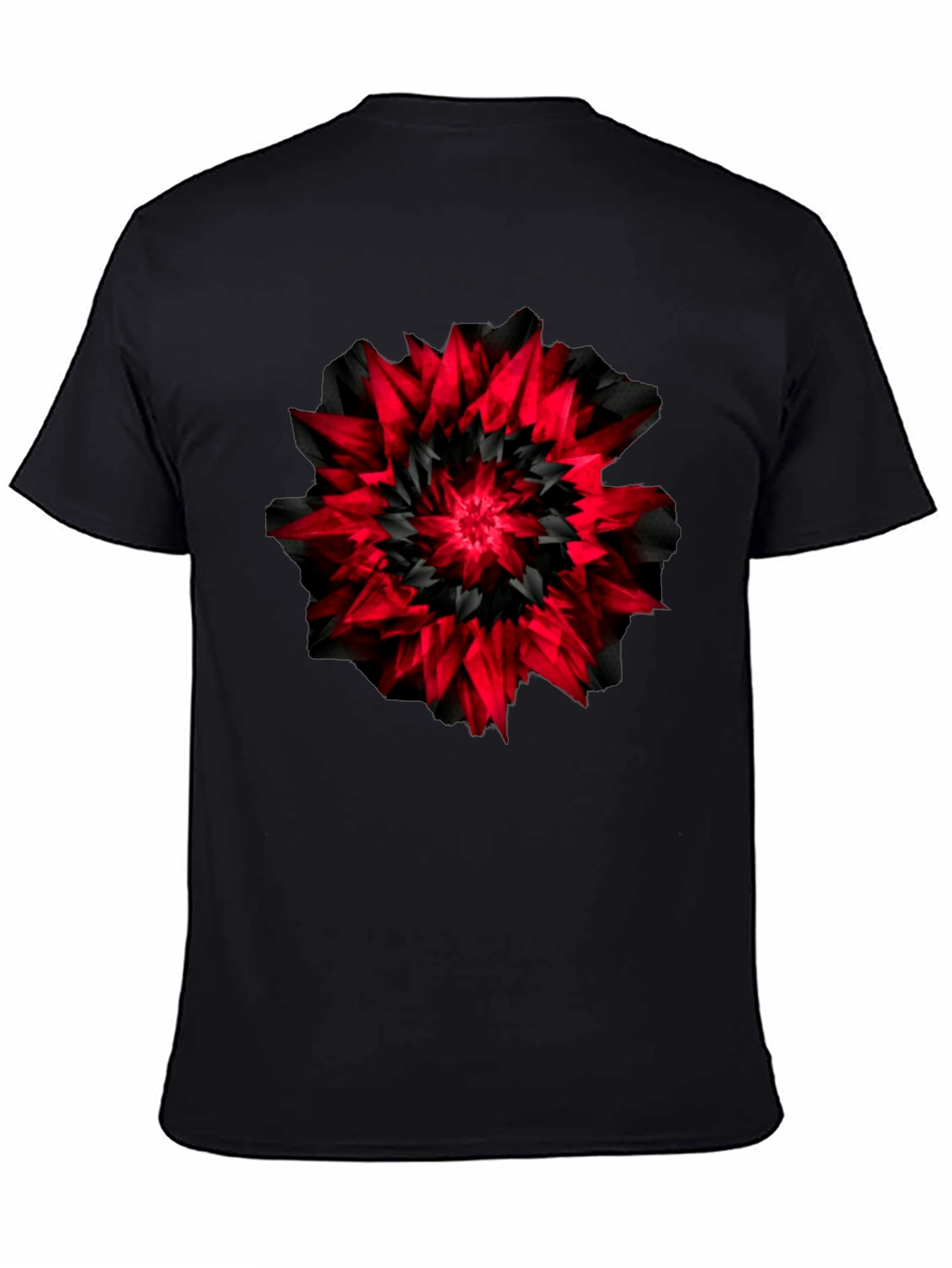 Black Abstract Black & Red Graphic Tee view 4