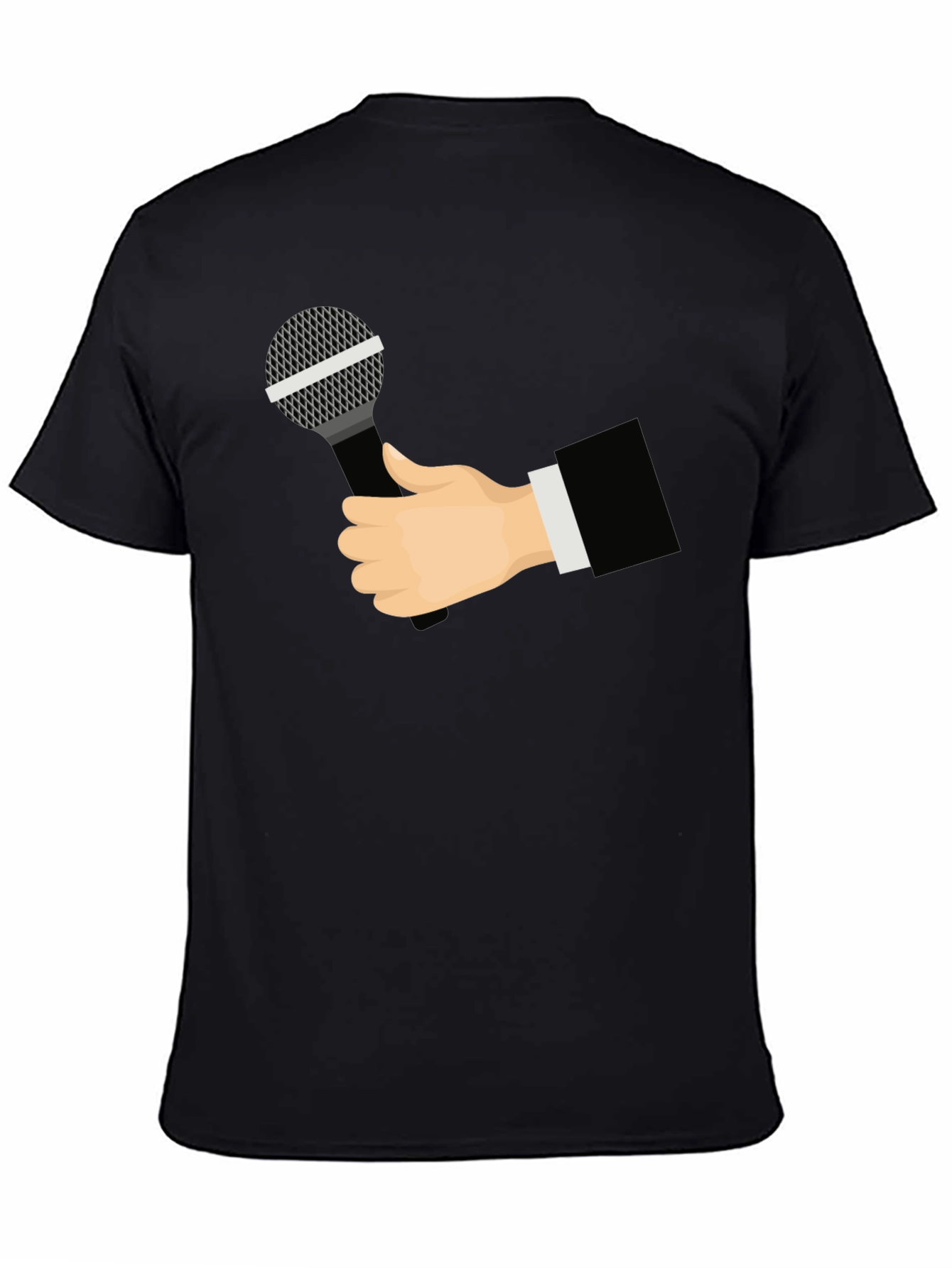 Black Mic Check T-Shirt - Black Graphic Tee view 4