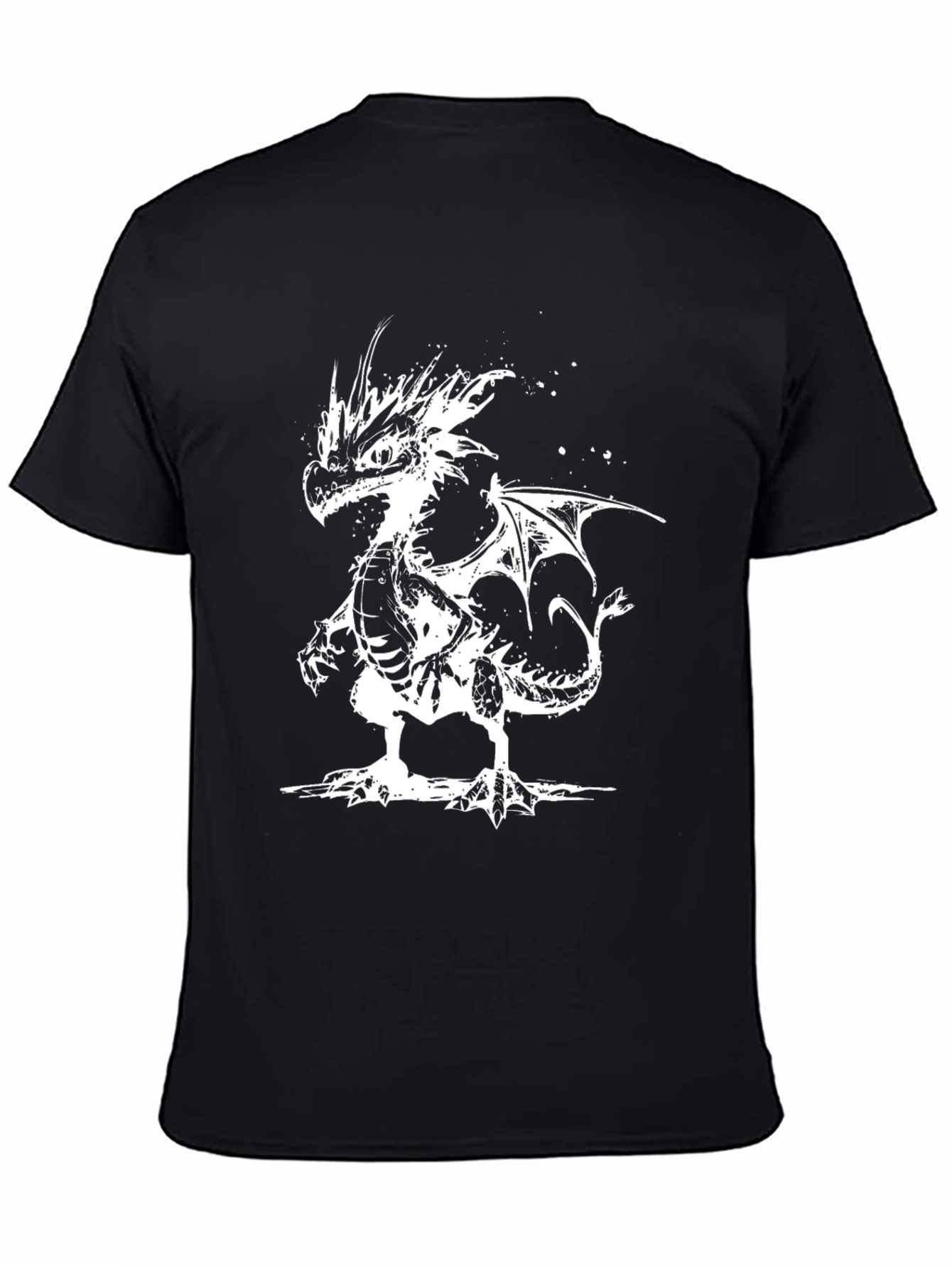 Black Dragon Graphic Tee - Black Cotton T-Shirt view 4