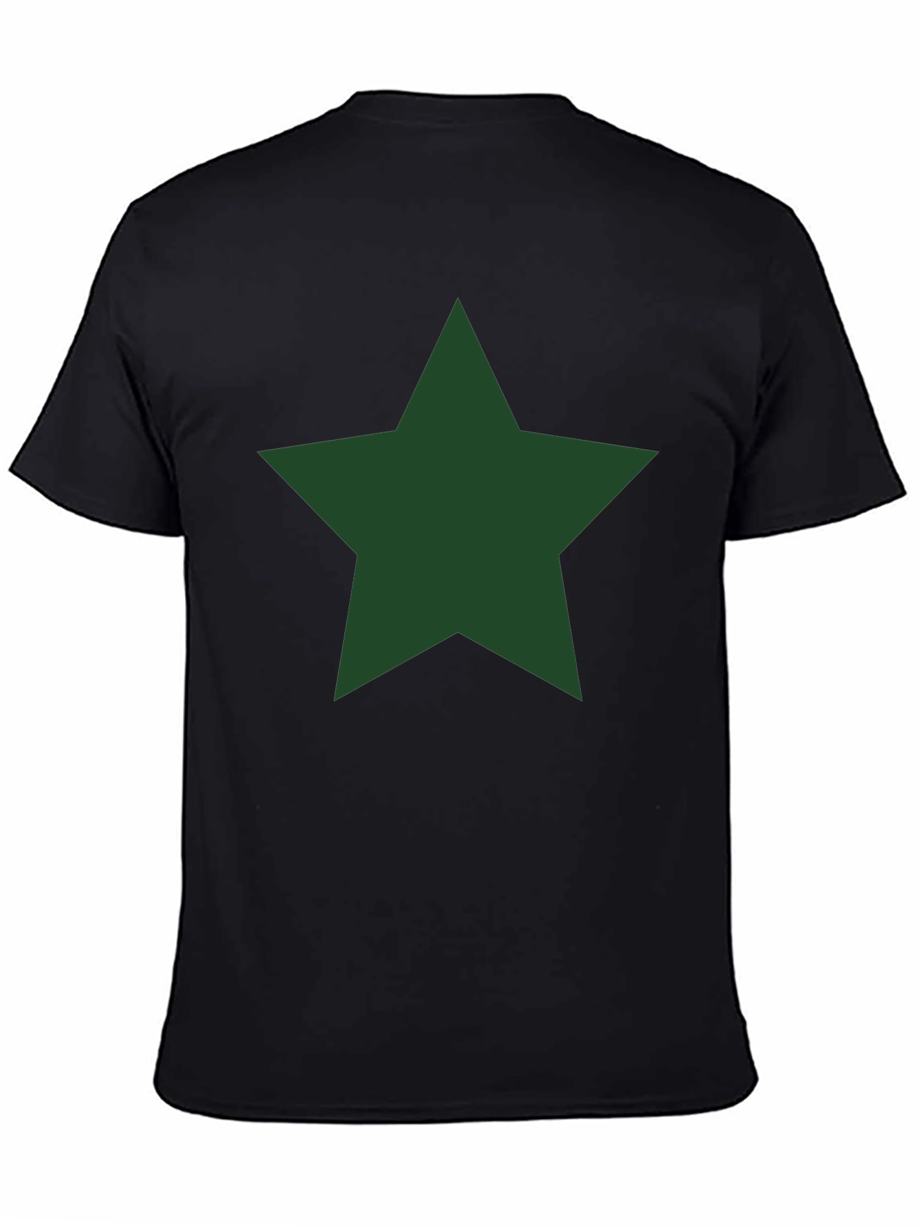 Black Star Graphic Tee - Classic Crew Neck Black T-Shirt view 4