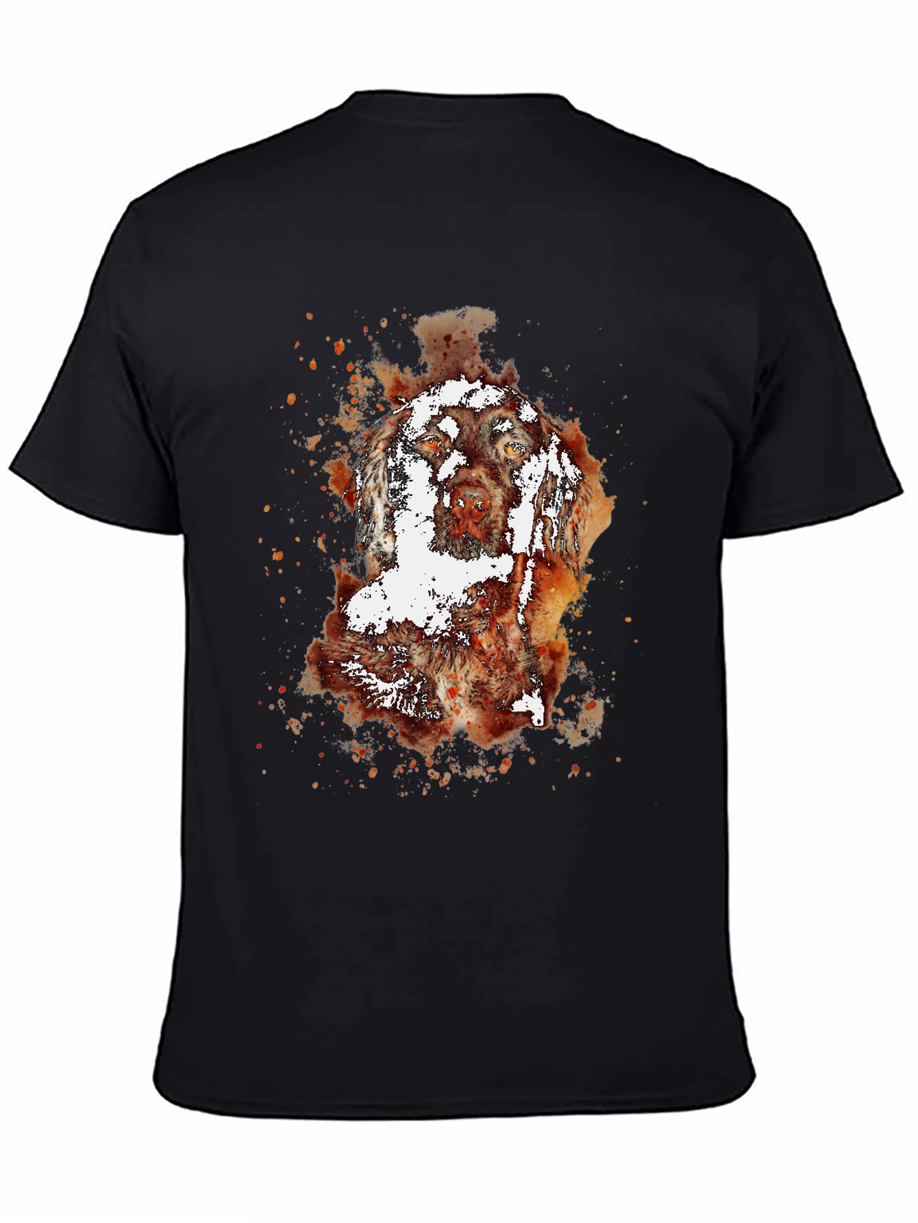 Black Dog Watercolor Print Black T-Shirt view 4