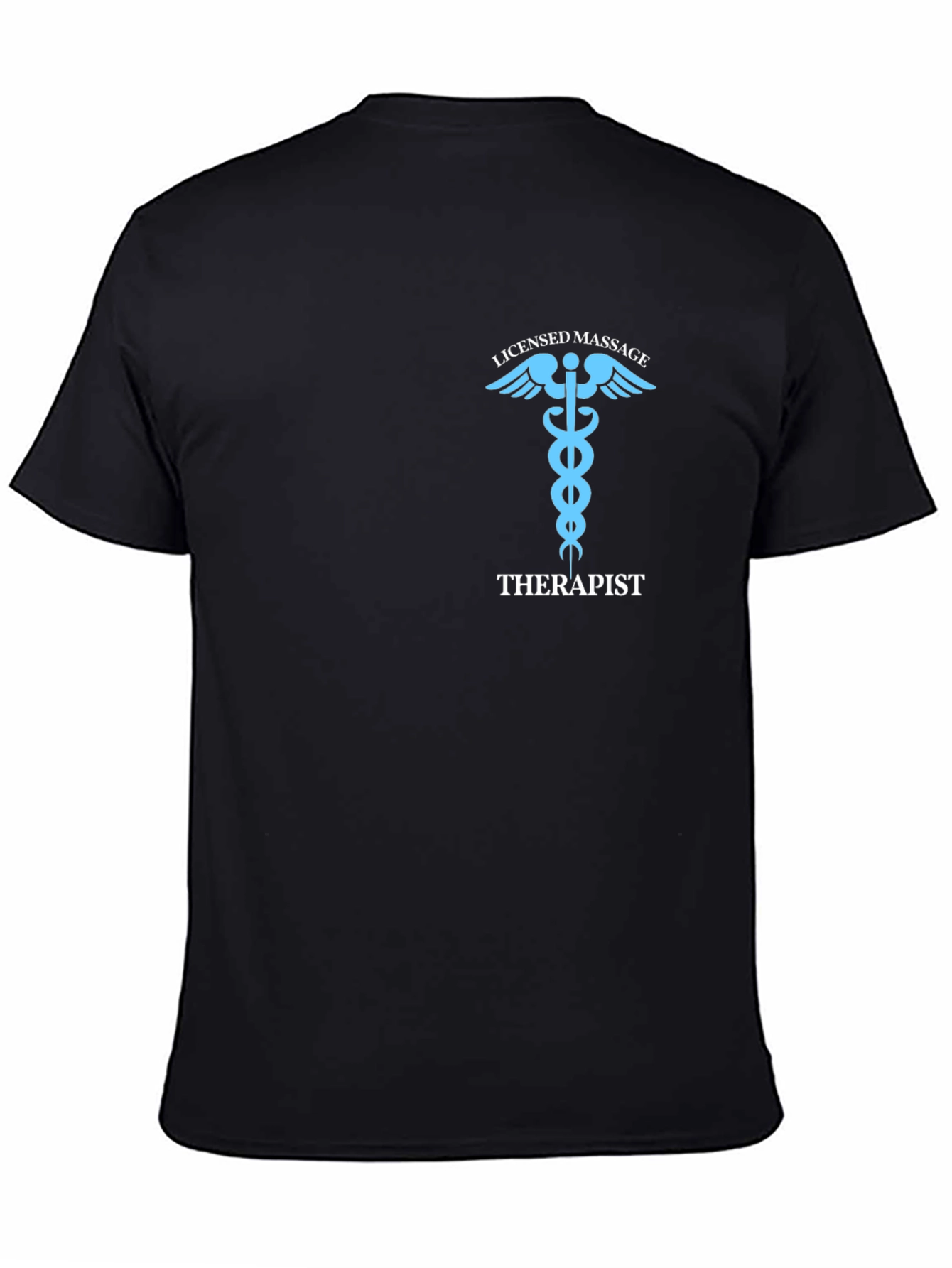 Black Licensed Massage Therapist T-Shirt - Black view 4