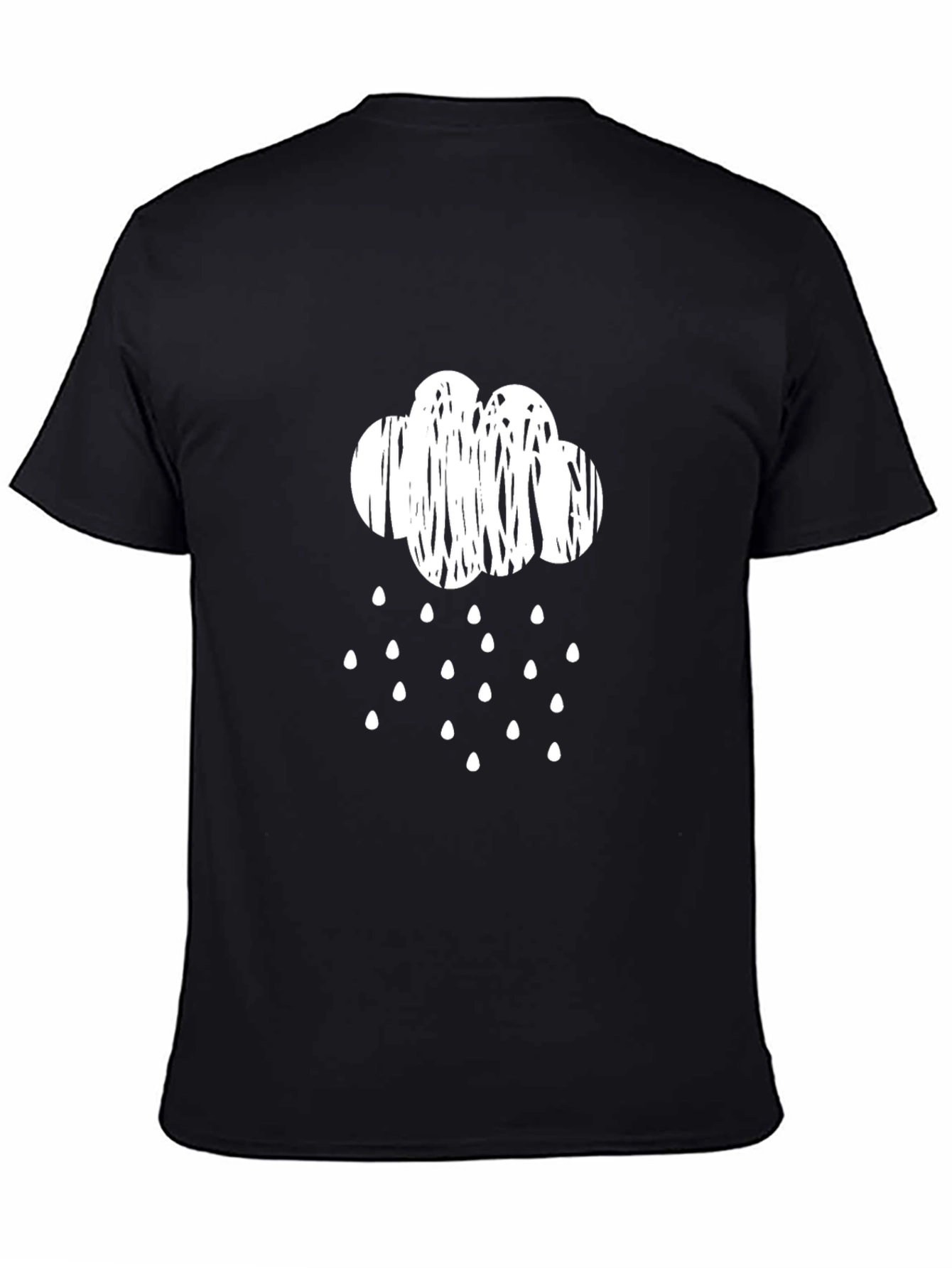 Black Rainy Day Cloud T-Shirt - Black view 4