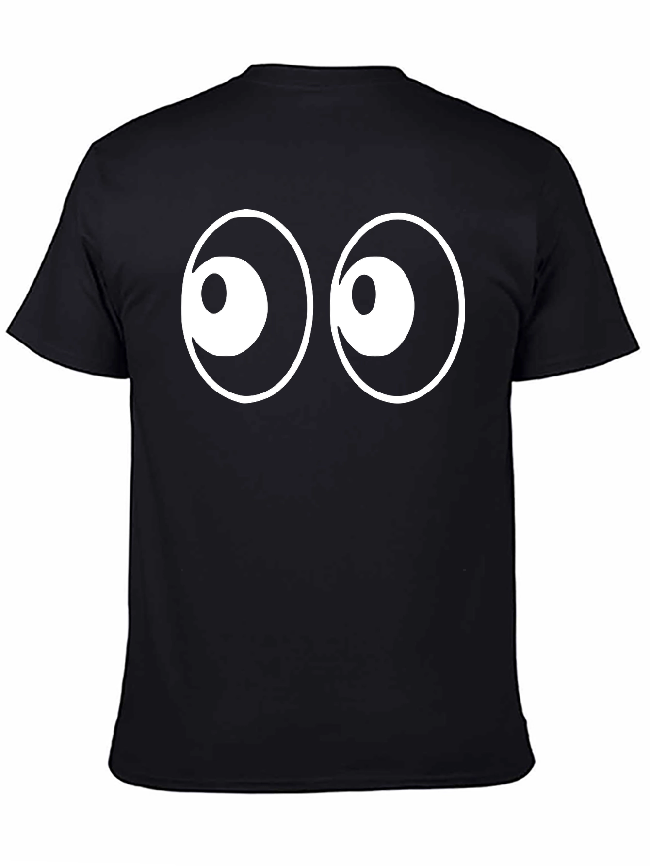 Black Funny Eyes T-Shirt - Black Cotton Tee view 4
