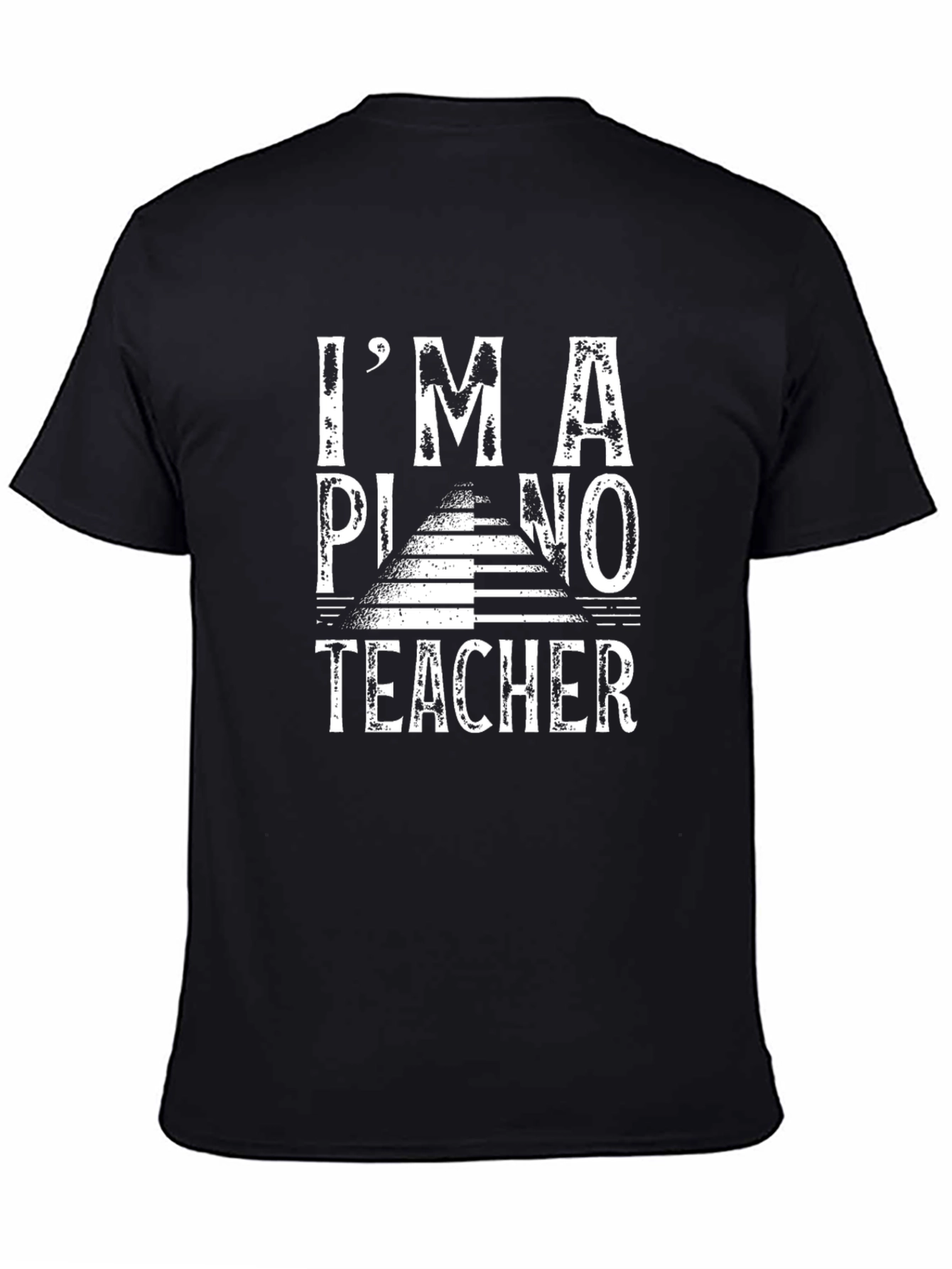 Black I'm a Piano Teacher Graphic T-Shirt view 4