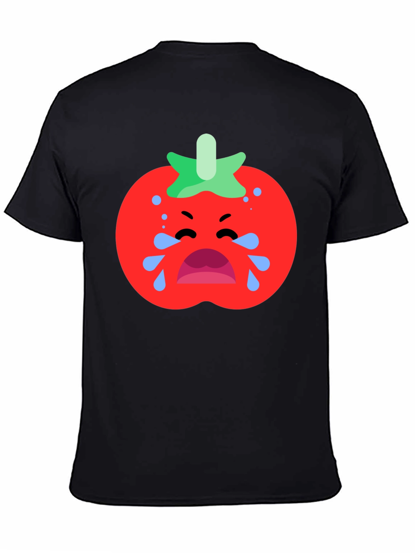 Black Crying Tomato Graphic Tee - Black Cotton T-Shirt view 4