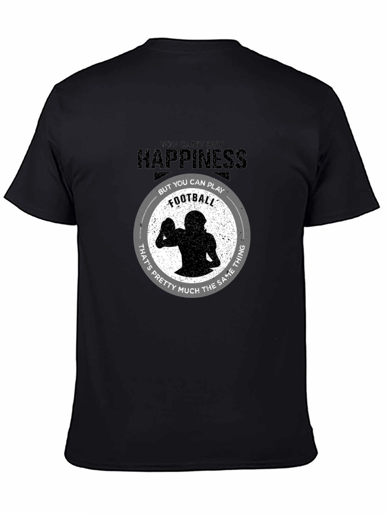 Black Happiness Football T-Shirt - Play Your Way to Joy! view 4
