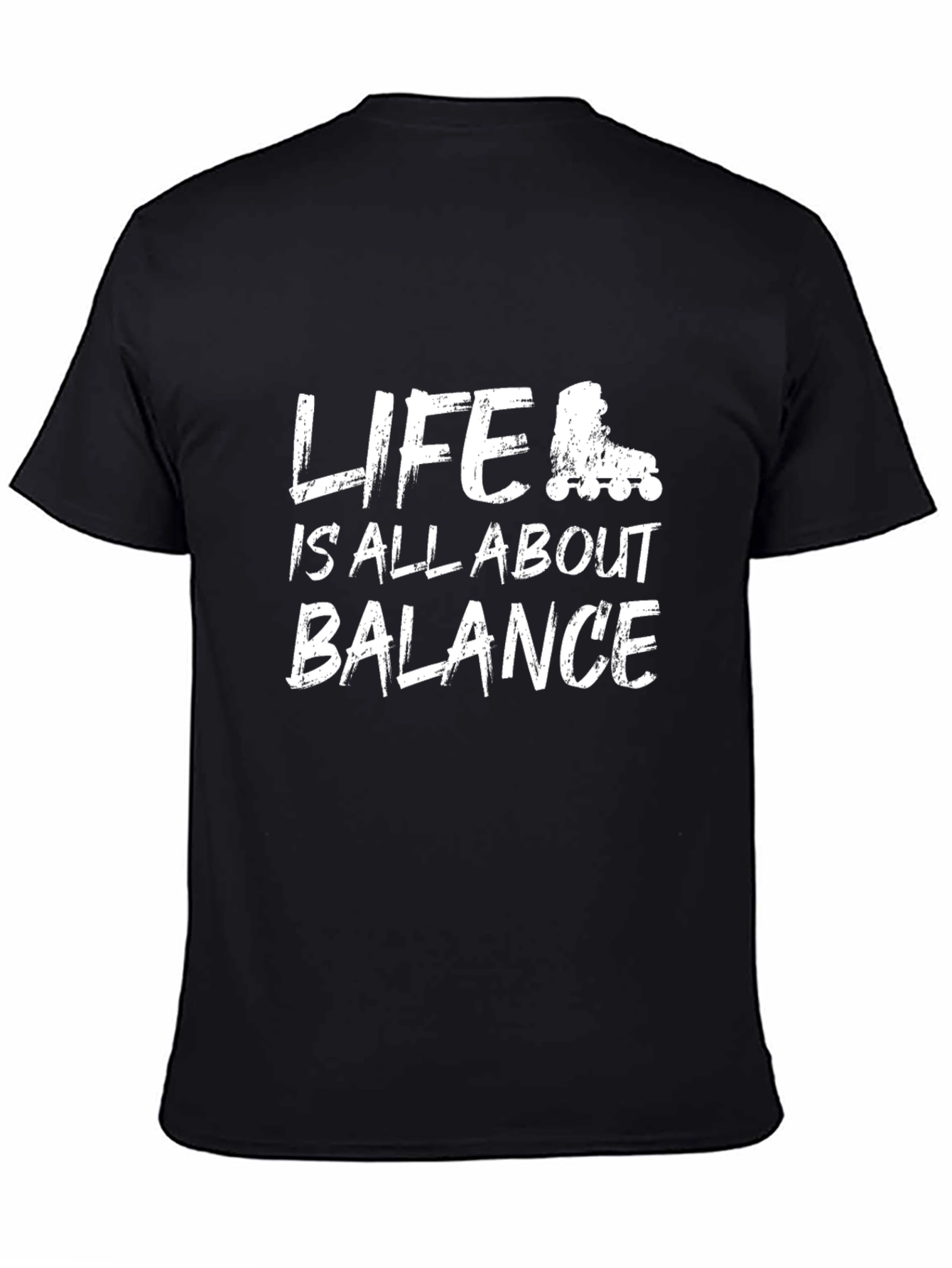 Black Life is All About Balance T-Shirt - Roller Skate Design view 4
