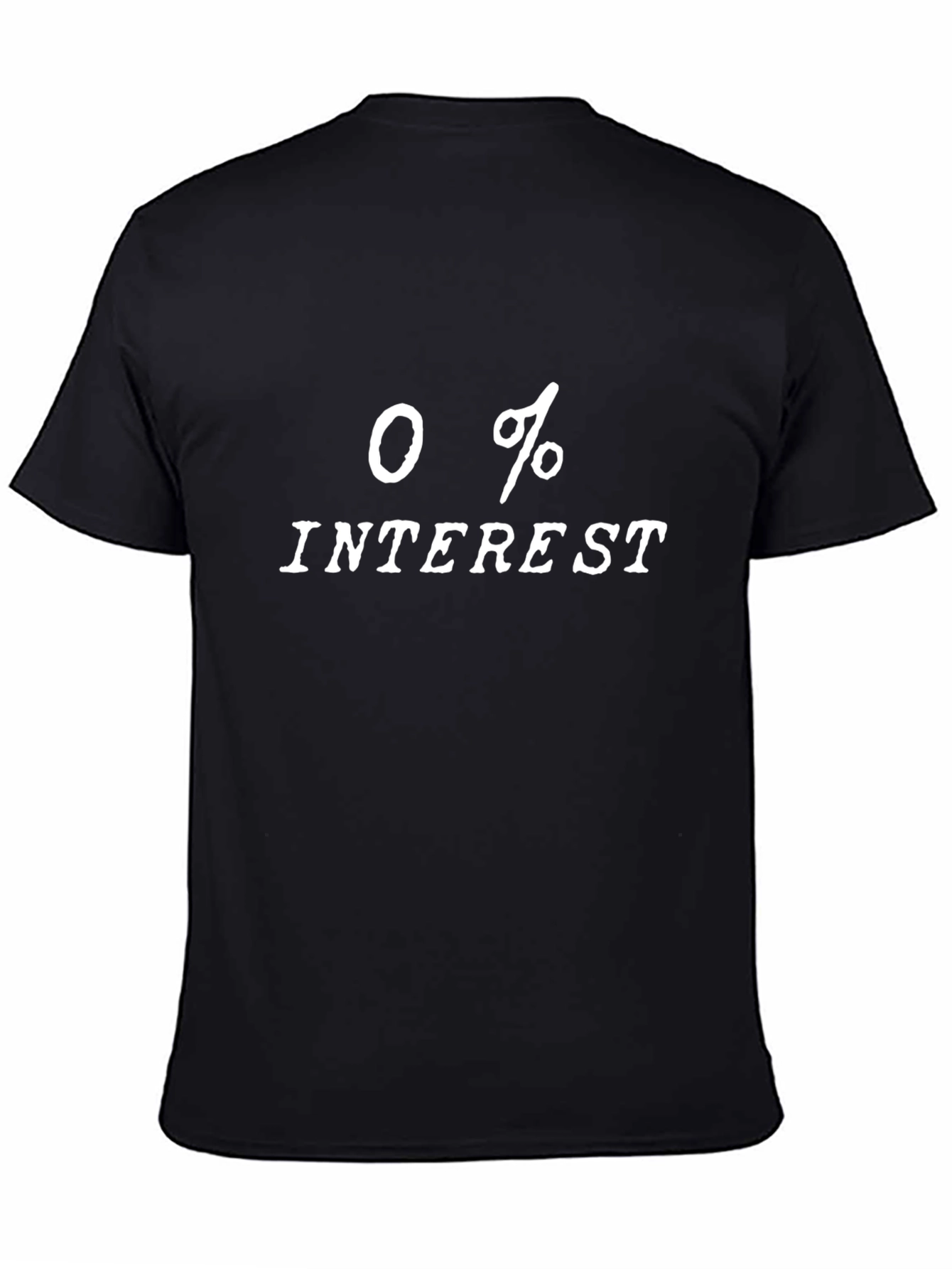 Black 0% Interest Graphic Tee - Black Cotton T-Shirt view 4
