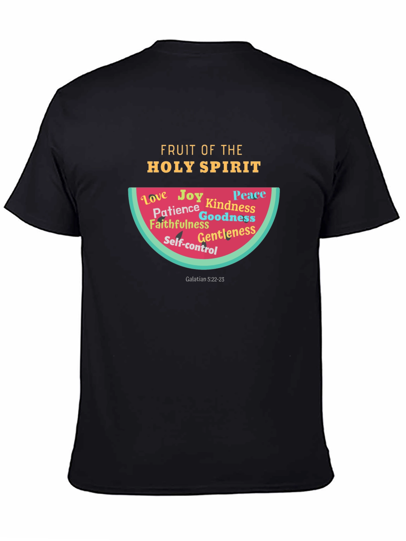 Black Fruit of the Holy Spirit Christian T-Shirt view 4