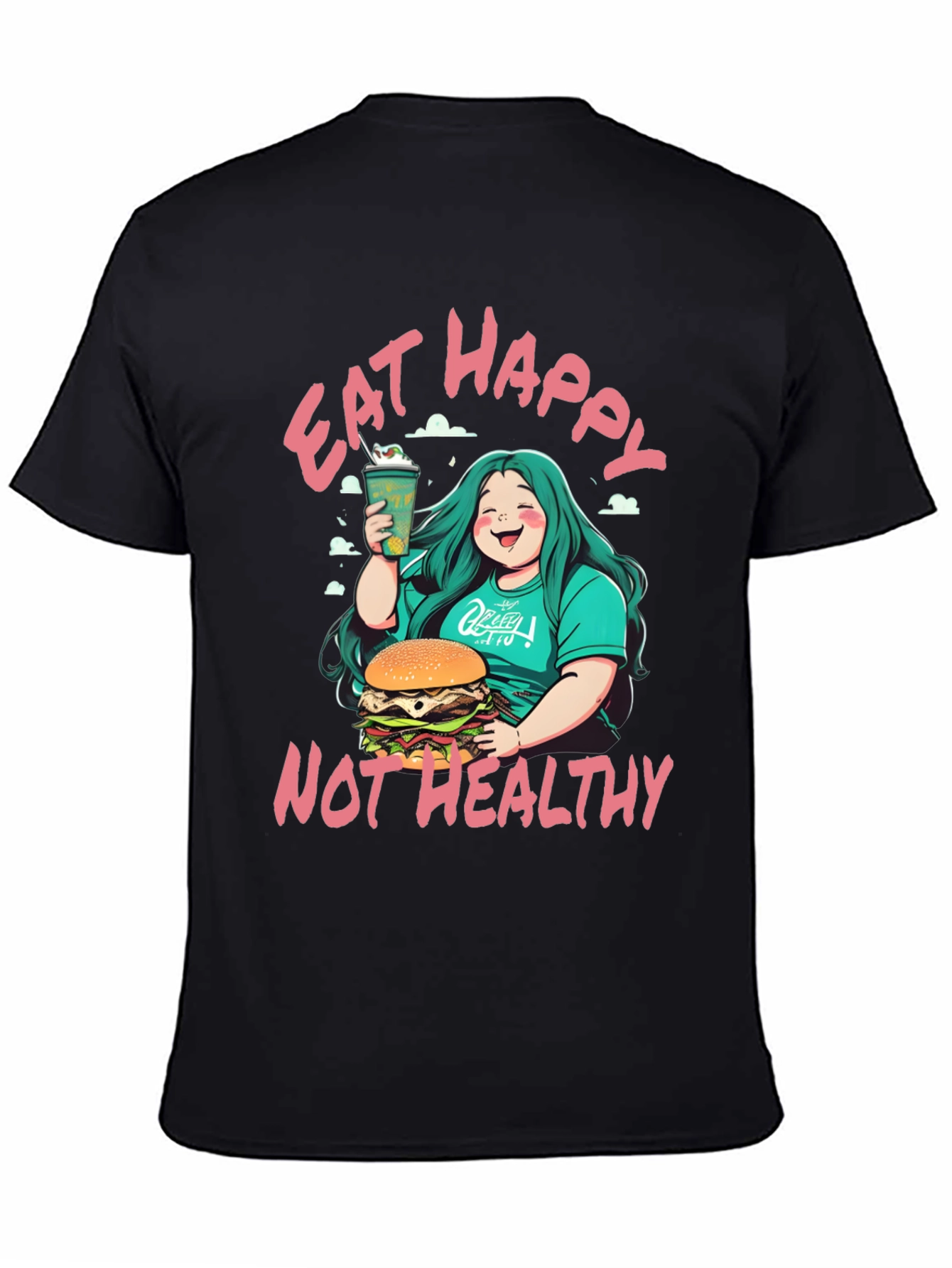 Eat Happy Not Healthy T-Shirt - Bold Graphic Tee - 4