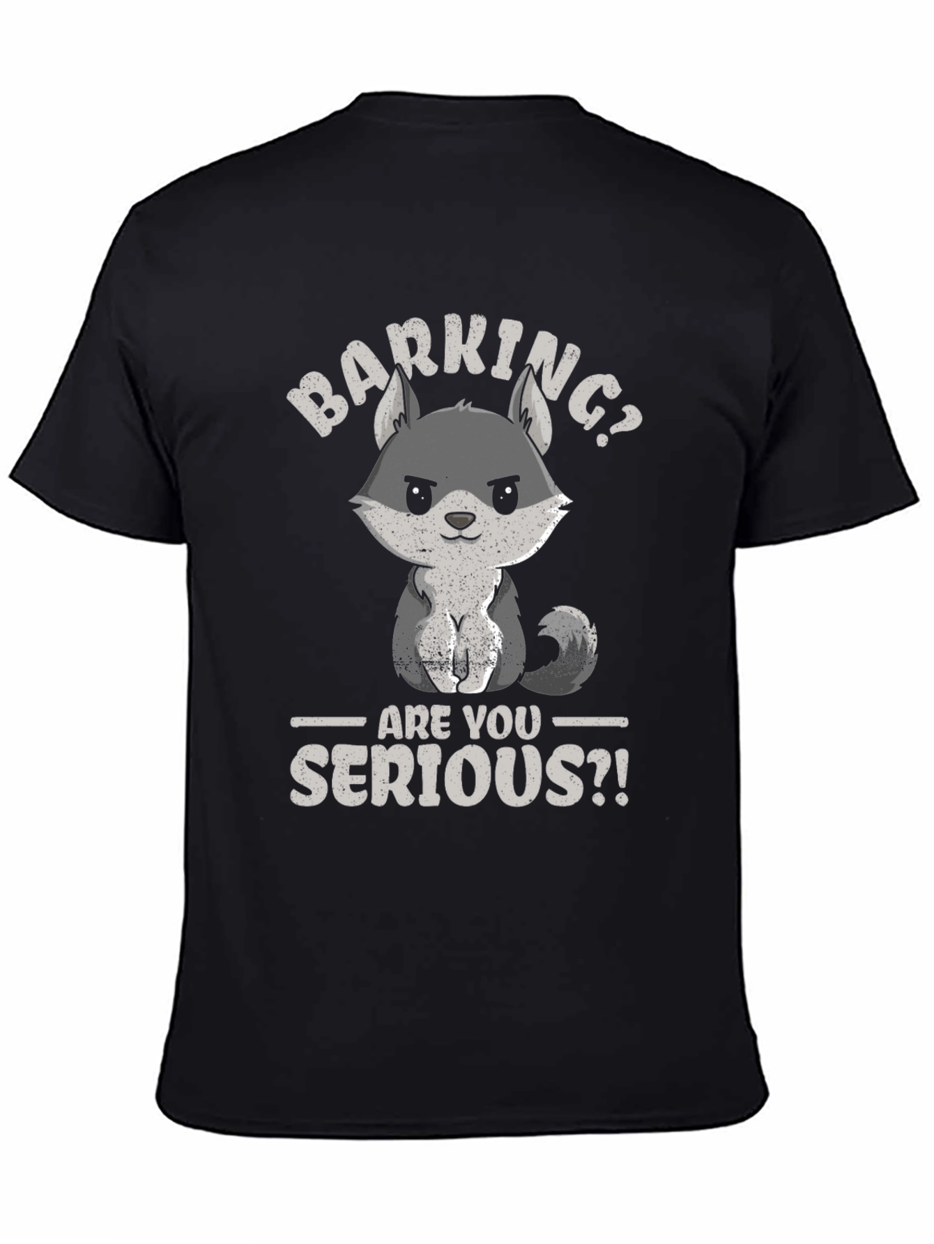 Black Barking? Are You Serious?! Funny Wolf Graphic T-Shirt view 4