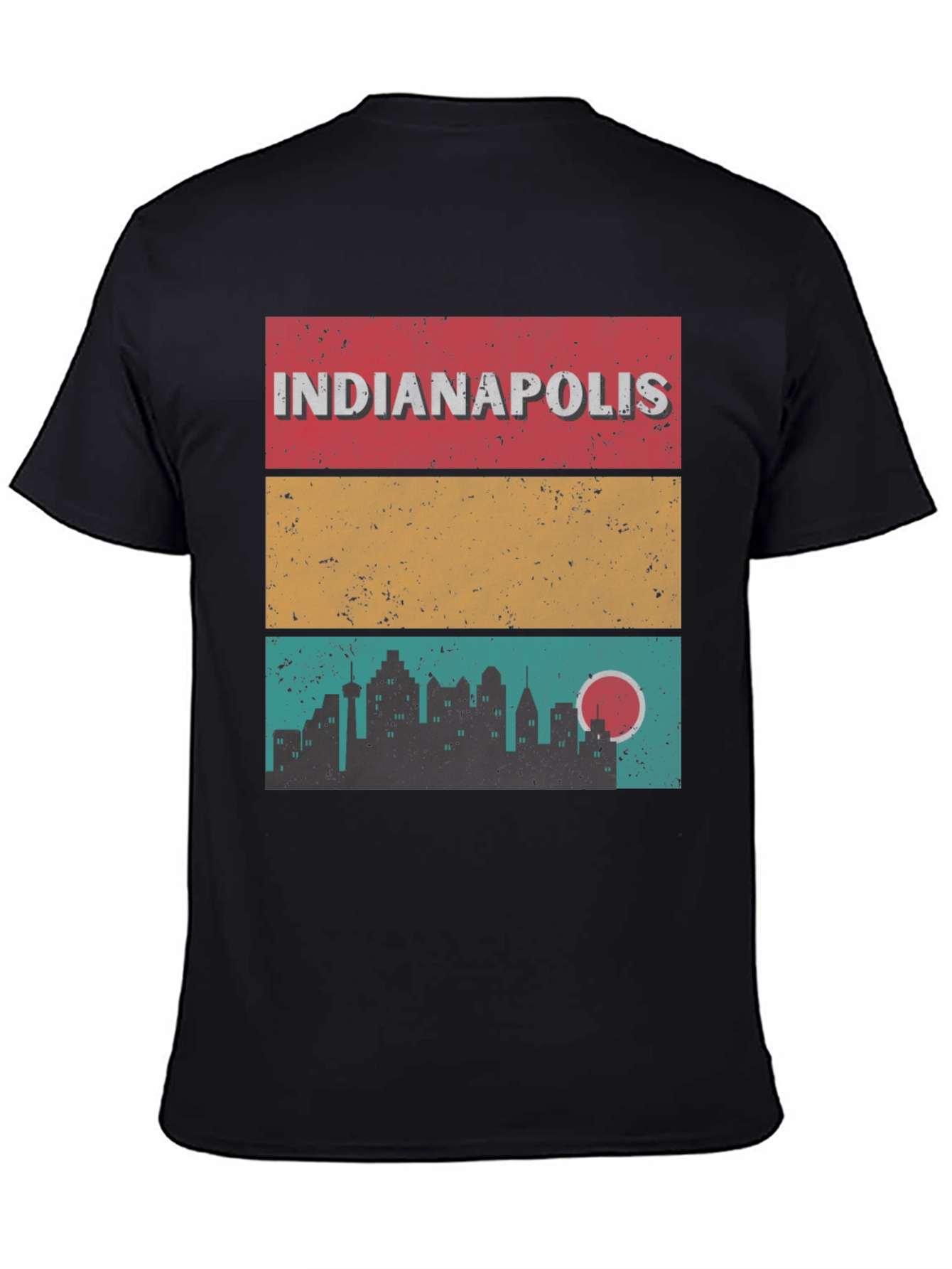Black Indianapolis Skyline Graphic T-Shirt view 4