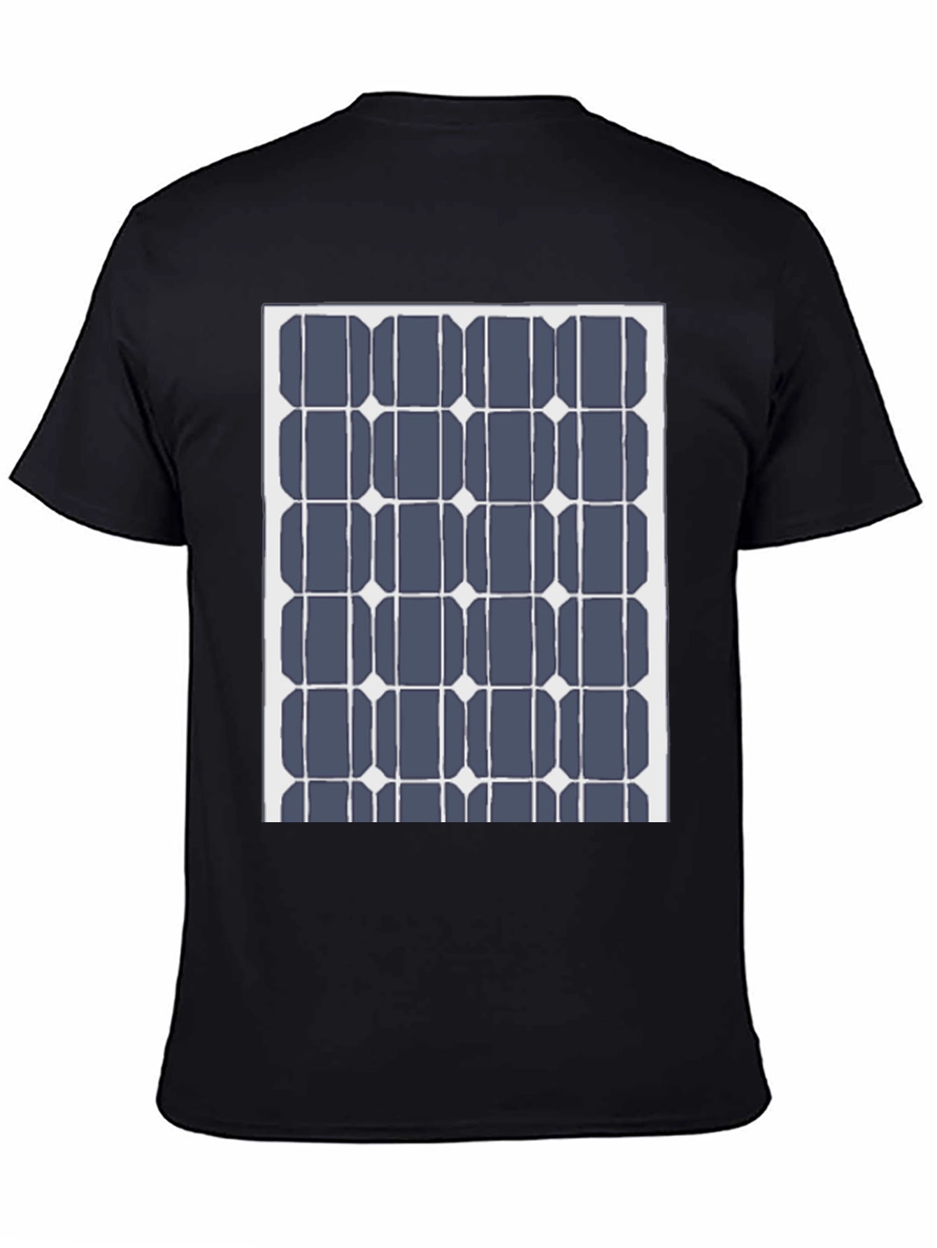 Black Solar Panel Grid Black Tee view 4