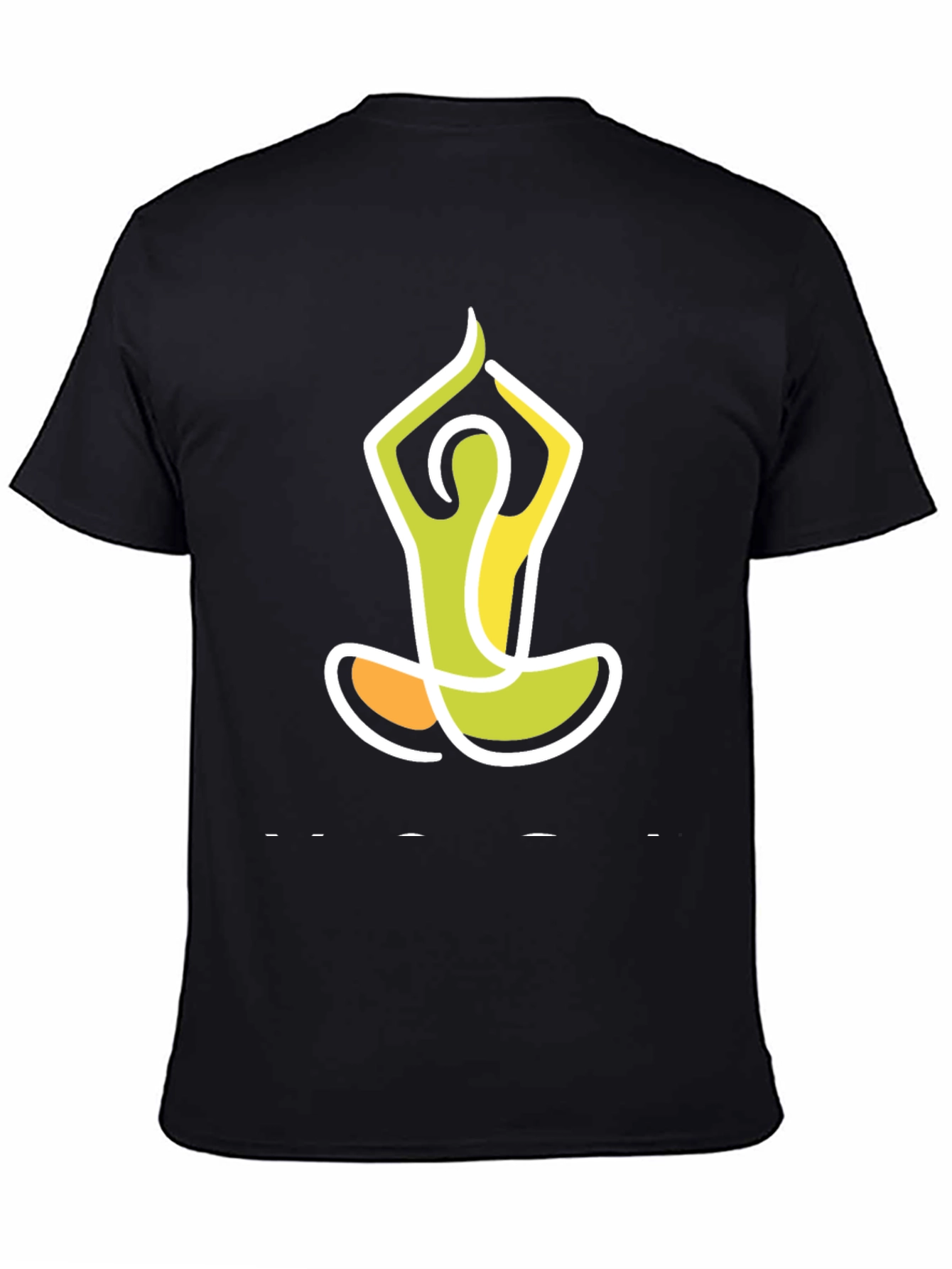 Black Yoga Pose Graphic Tee - Unisex Black T-Shirt view 4