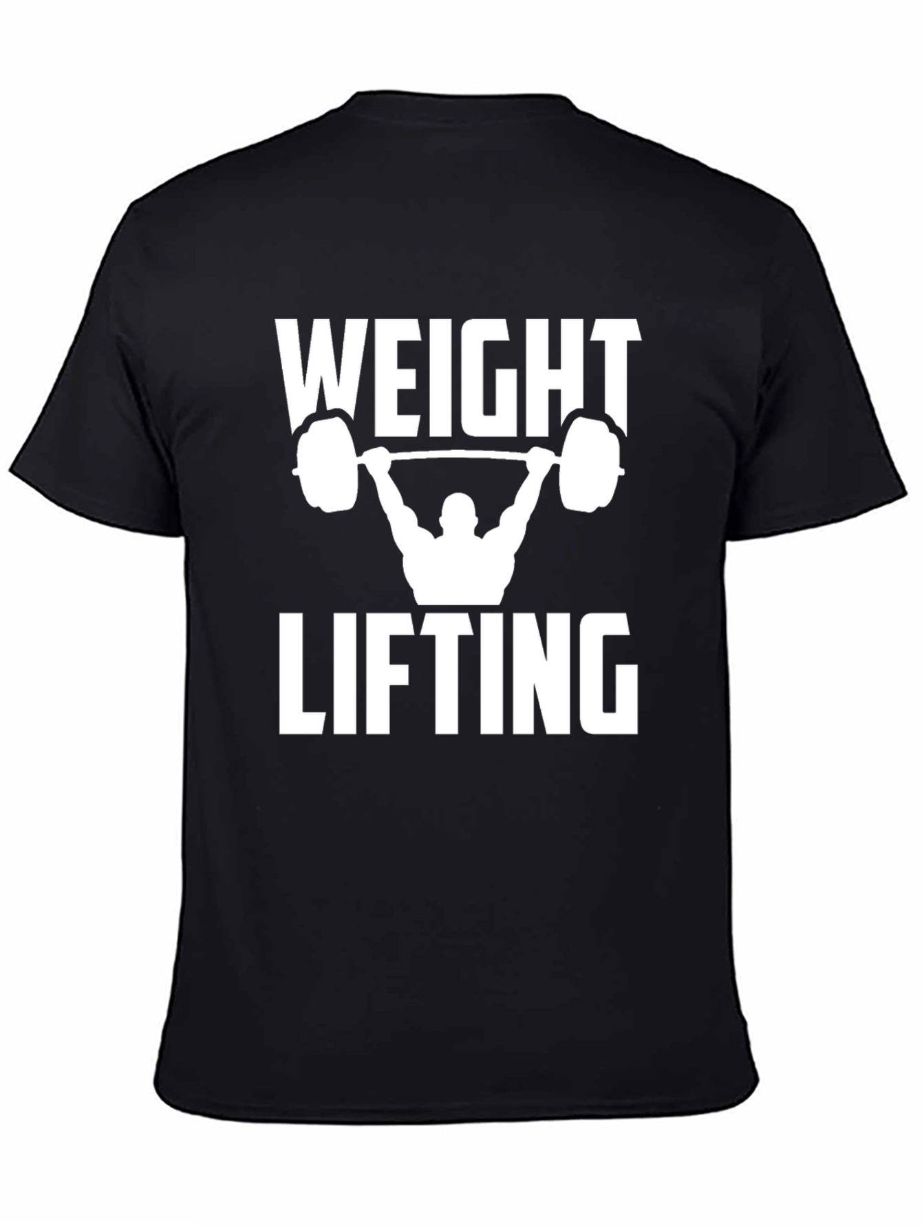 Black Weight Lifting Graphic Tee - Black Cotton T-Shirt view 4