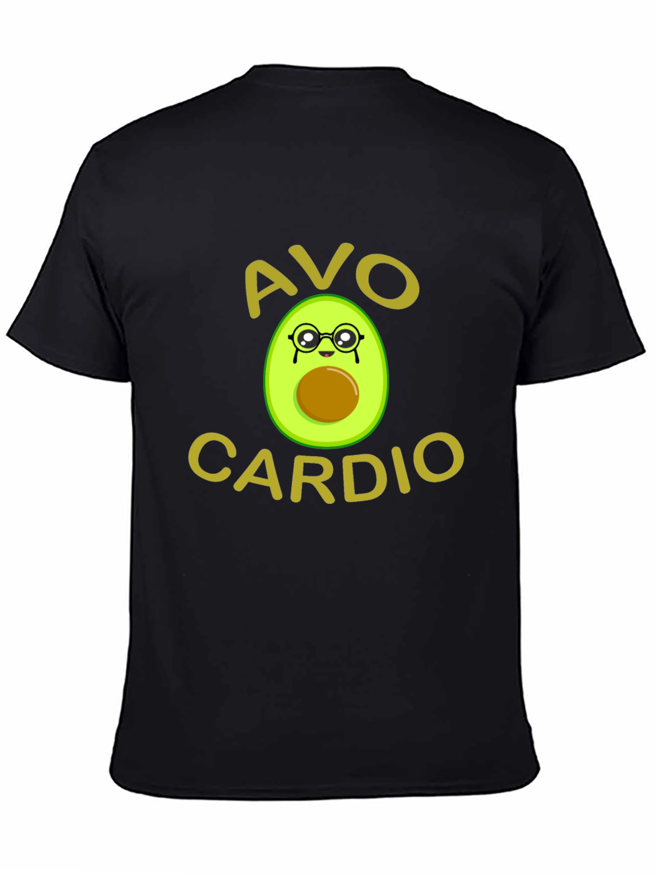 Black Avo Cardio T-Shirt - Funny Avocado Workout Tee view 4