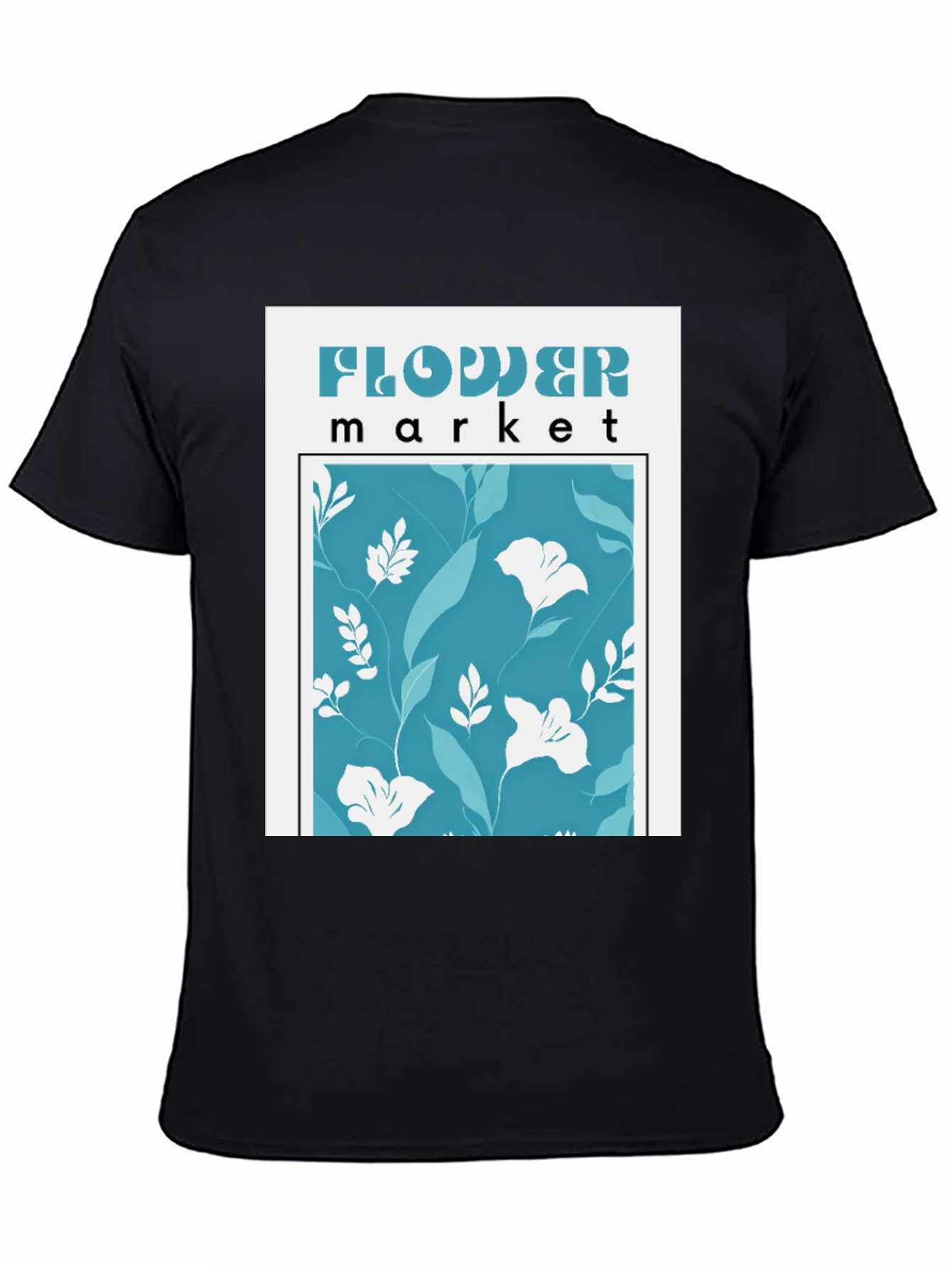 Black Flower Market Graphic Tee - Stylish Floral Print view 4