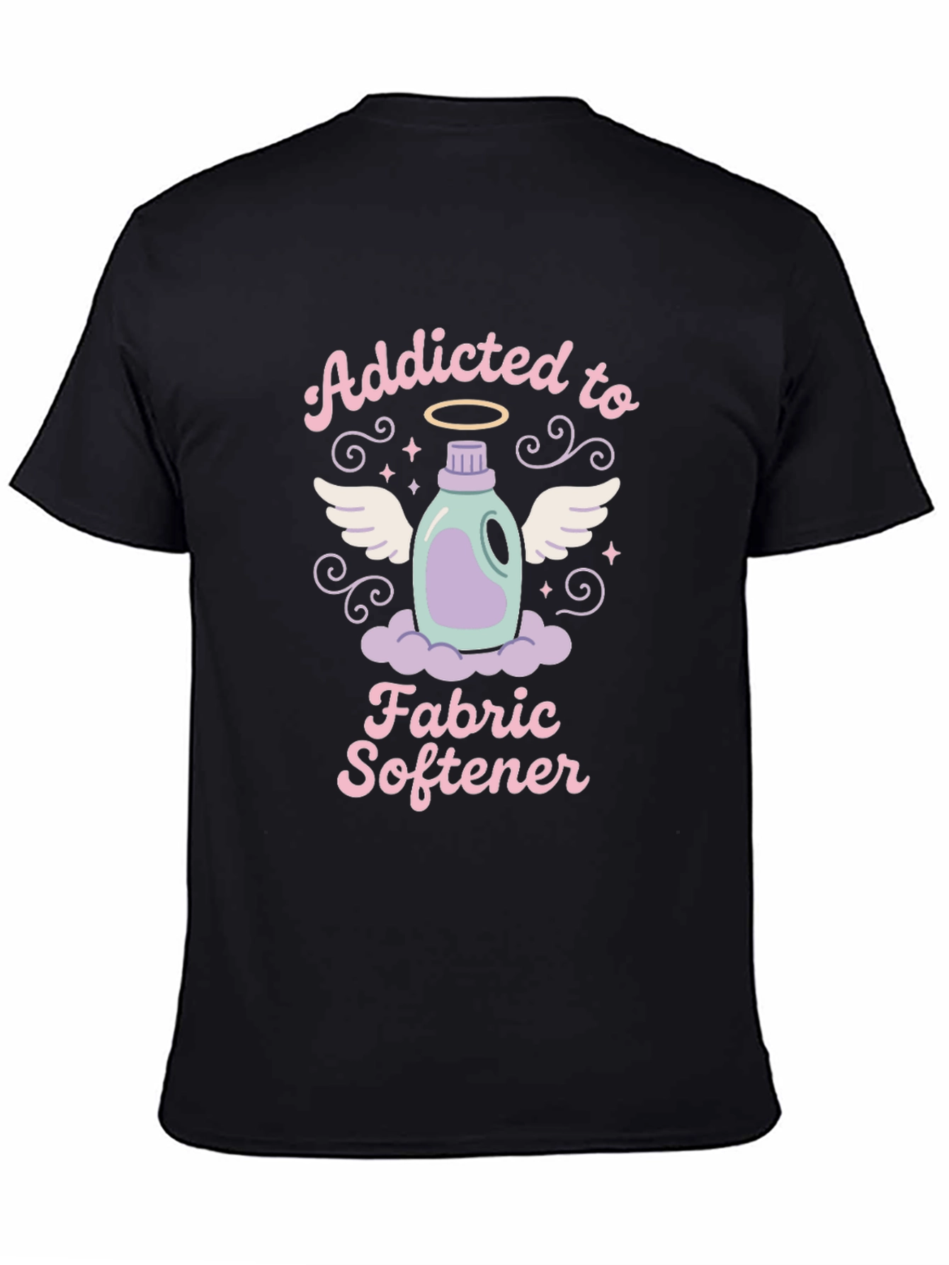 Black Addicted to Fabric Softener T-Shirt - Soft Wash Apparel view 4