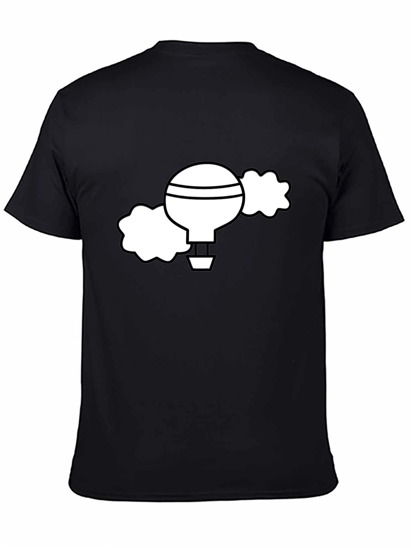 Black Black T-Shirt with Whimsical Hot Air Balloon Graphic view 4