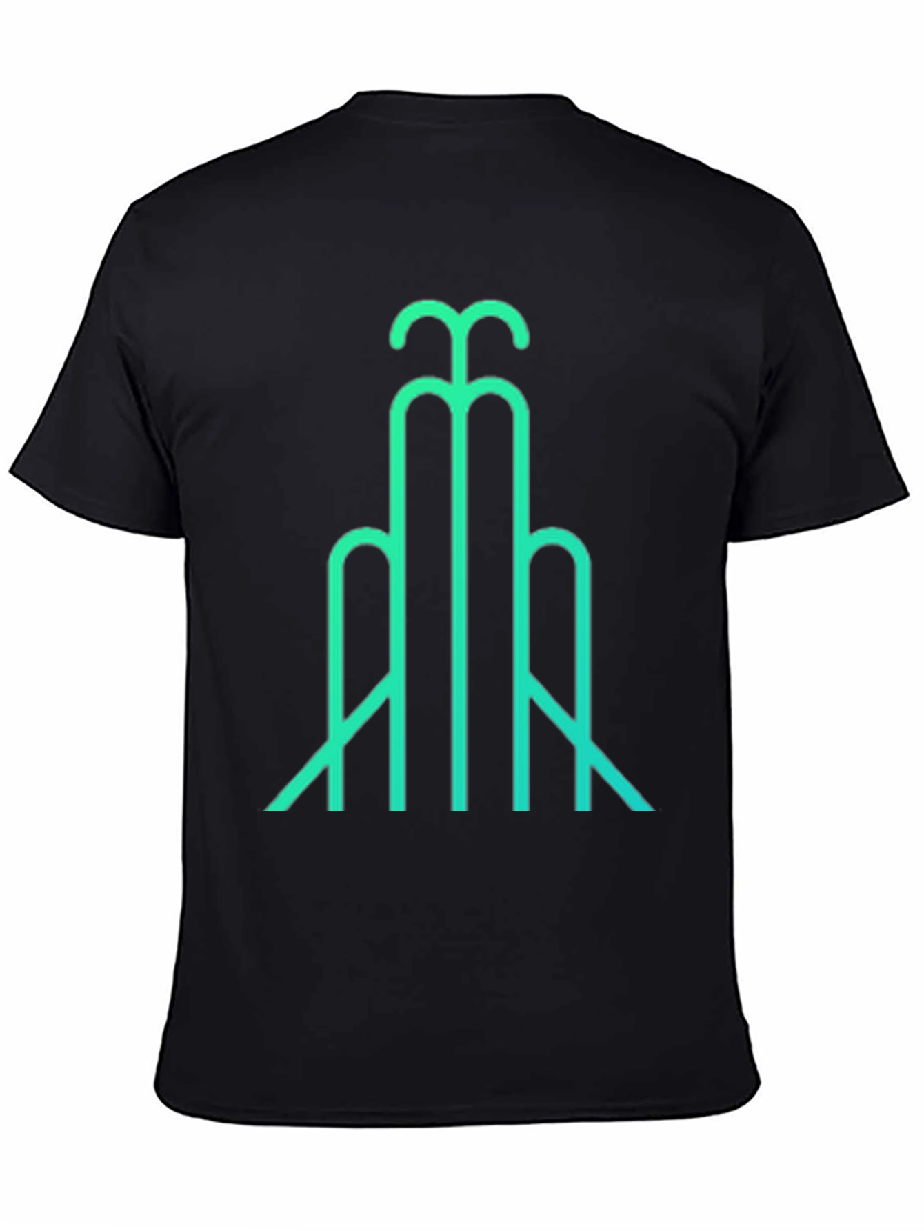 Black Abstract Line Art T-Shirt - Modern Geometric Design view 4