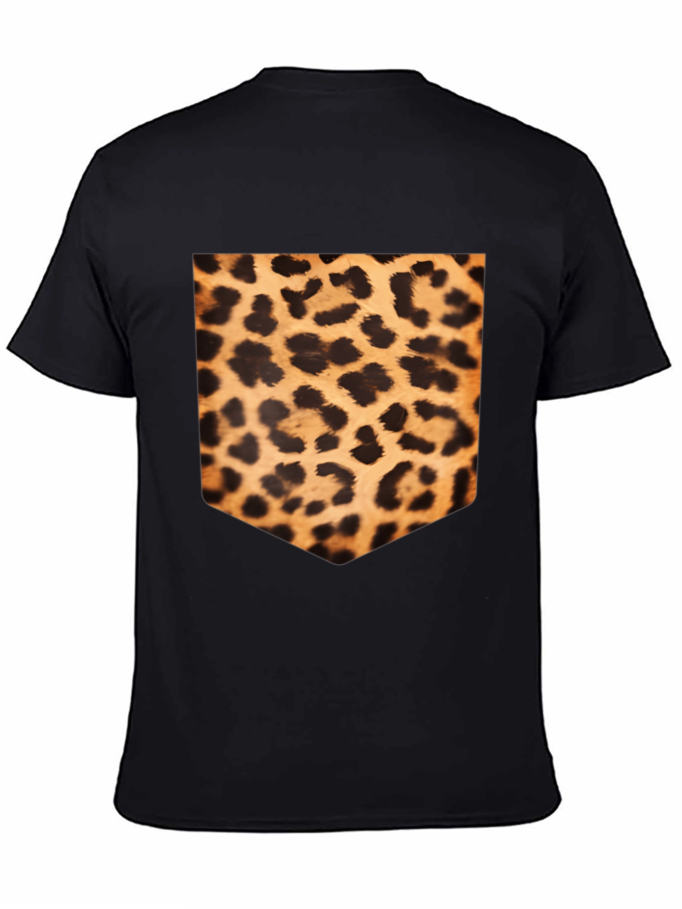 Black Leopard Print Pocket Tee view 4