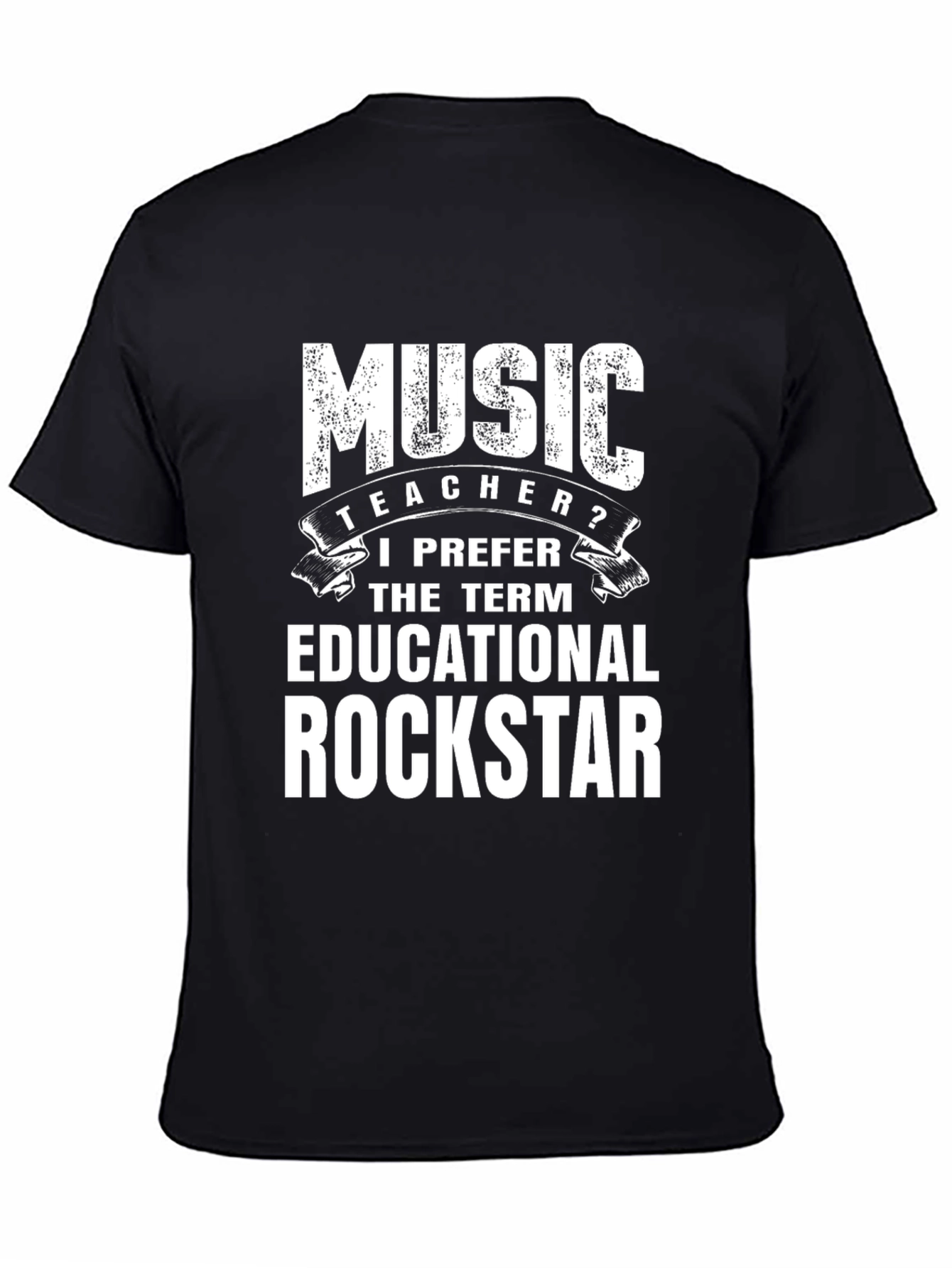 Black Music Teacher Educational Rockstar Graphic T-Shirt view 4