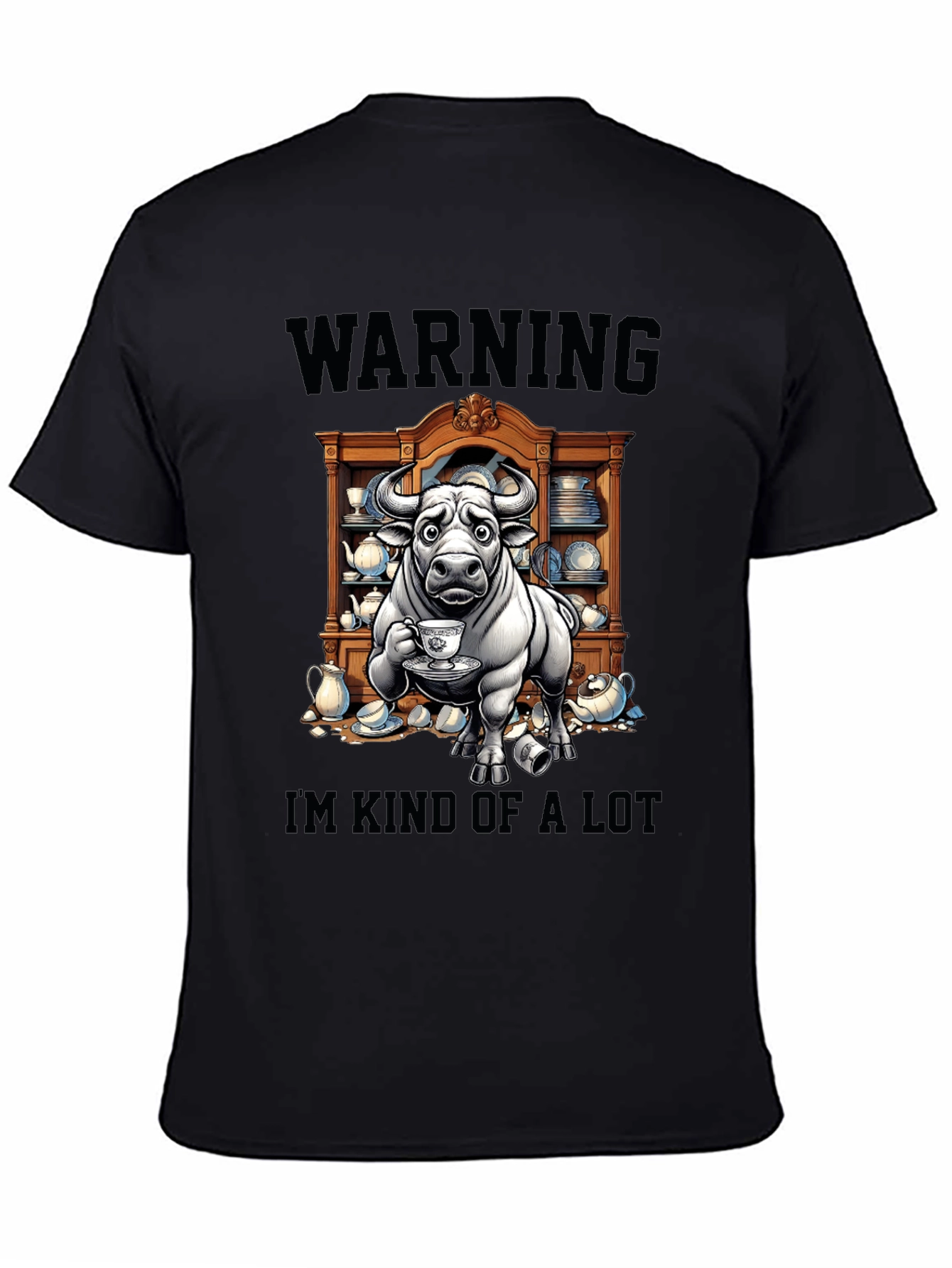 Black Warning I'm Kind of a Lot Graphic T-Shirt view 4