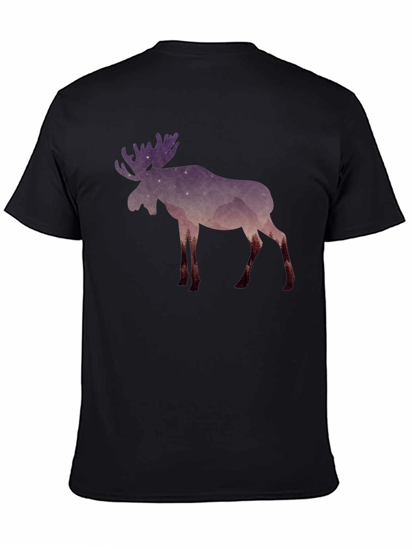 Black Moose Silhouette Graphic Tee - Nature Inspired Design view 4
