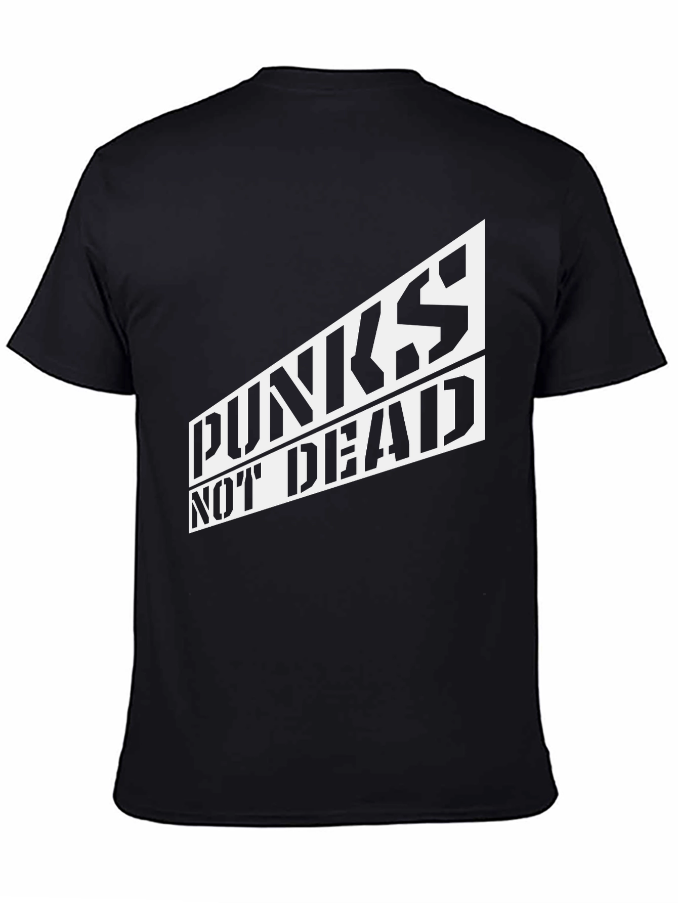 Black Punks Not Dead Graphic Tee - Black Cotton T-Shirt view 4