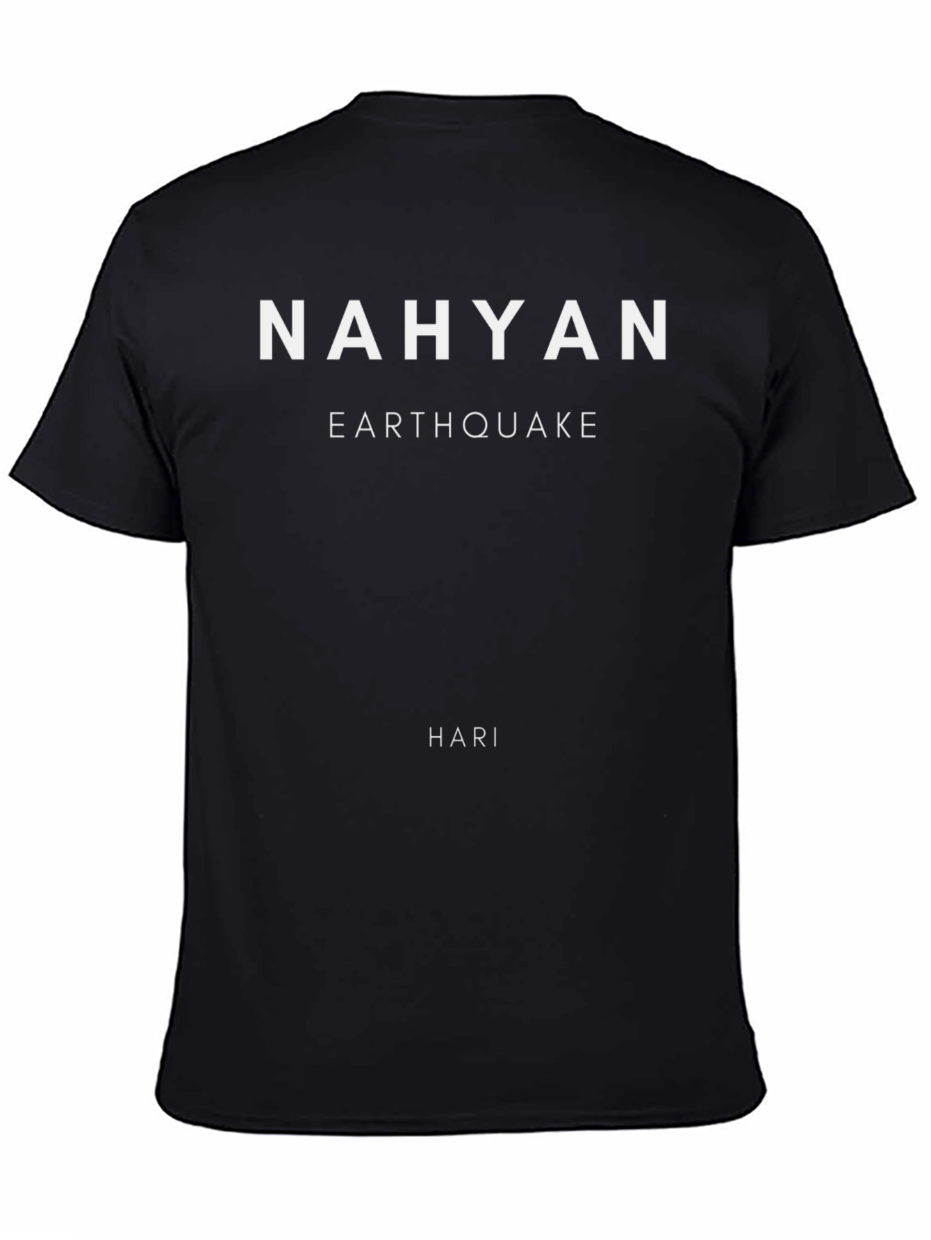 Black Nahyan Earthquake Hari Graphic Tee - Black view 4