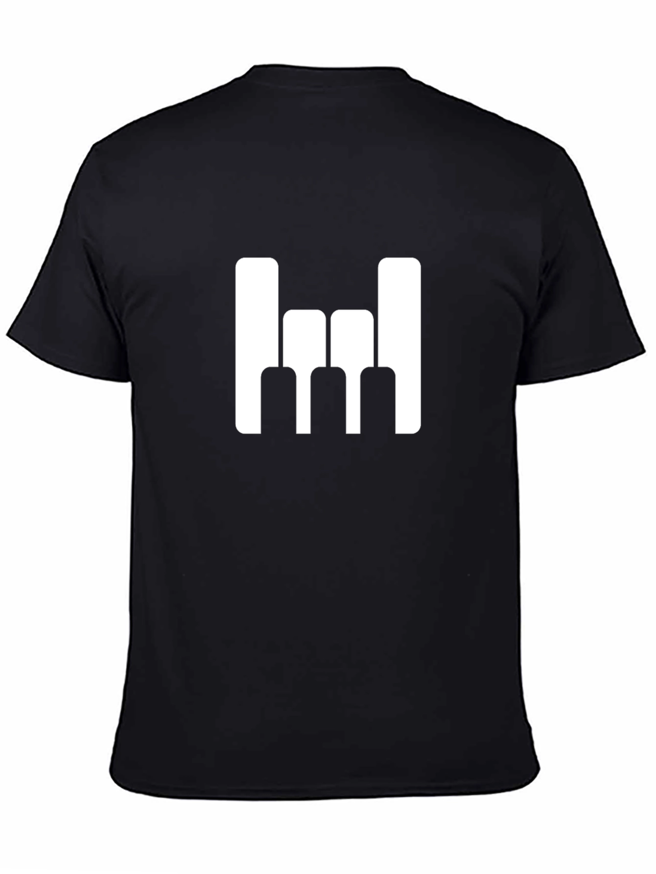 Black Modern Minimalist Graphic Tee - Black view 4