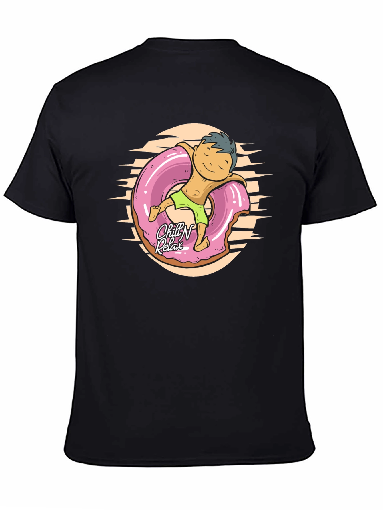 Black Chill N Relax Donut T-Shirt view 4