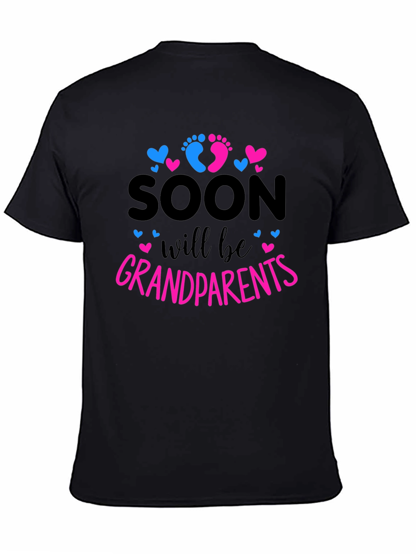 Black Soon to be Grandparents Baby Reveal T-shirt view 4