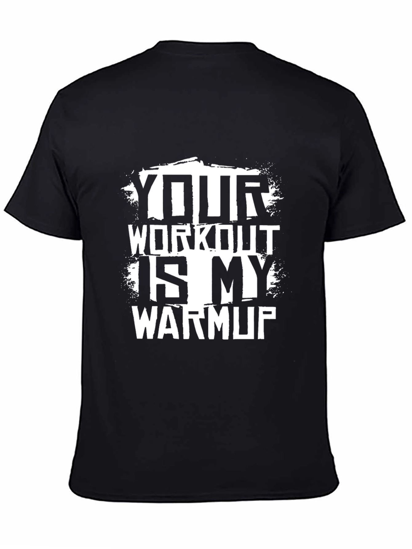 Black Workout Warmup Graphic Tee - Black Cotton Shirt view 4