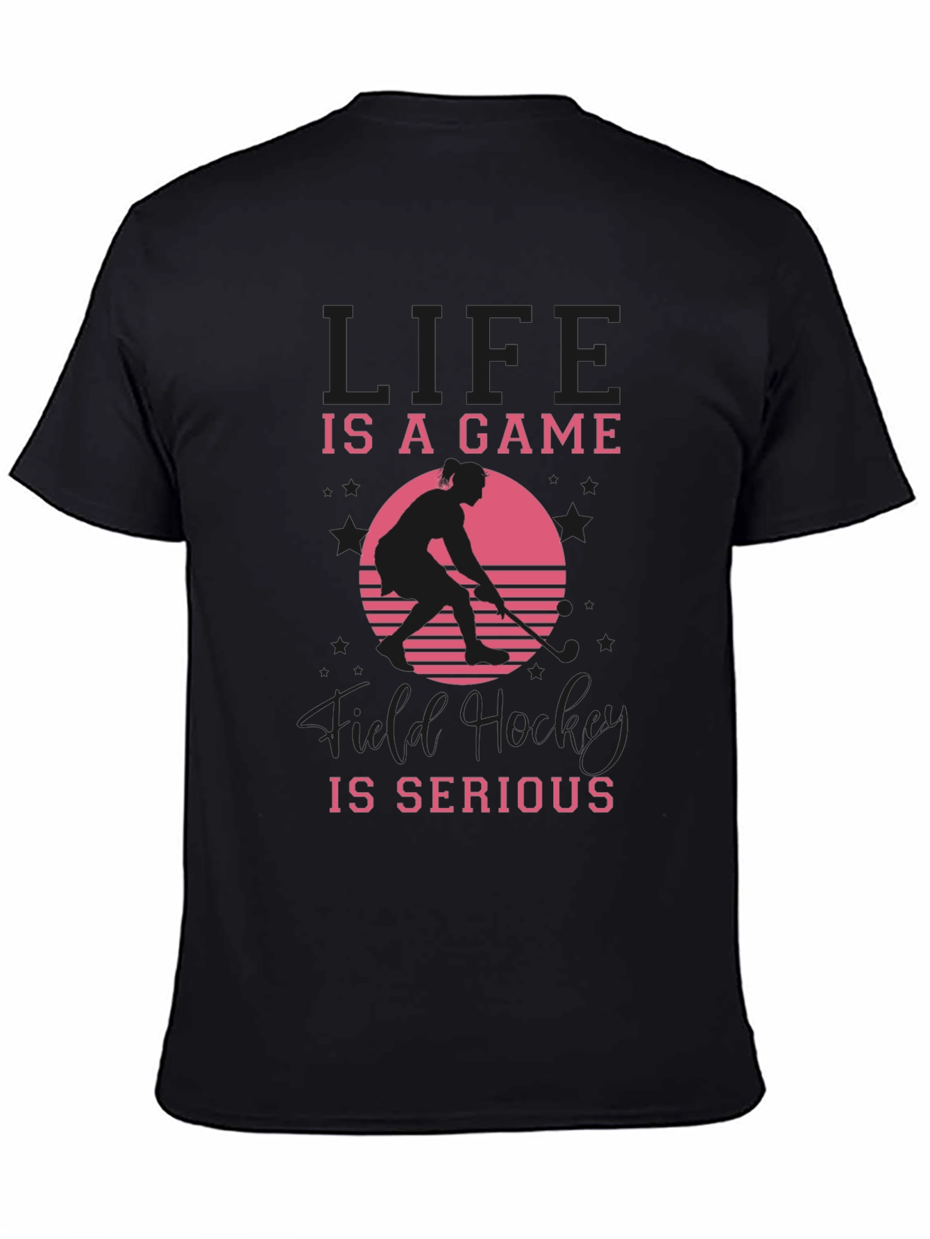 Black Life Is A Game Field Hockey T-Shirt view 4