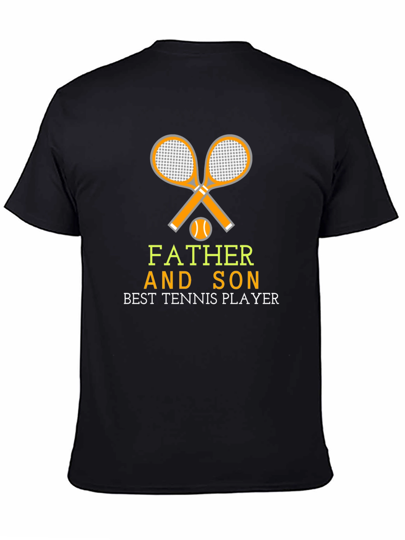 Black Father and Son Tennis Player Graphic T-Shirt view 4