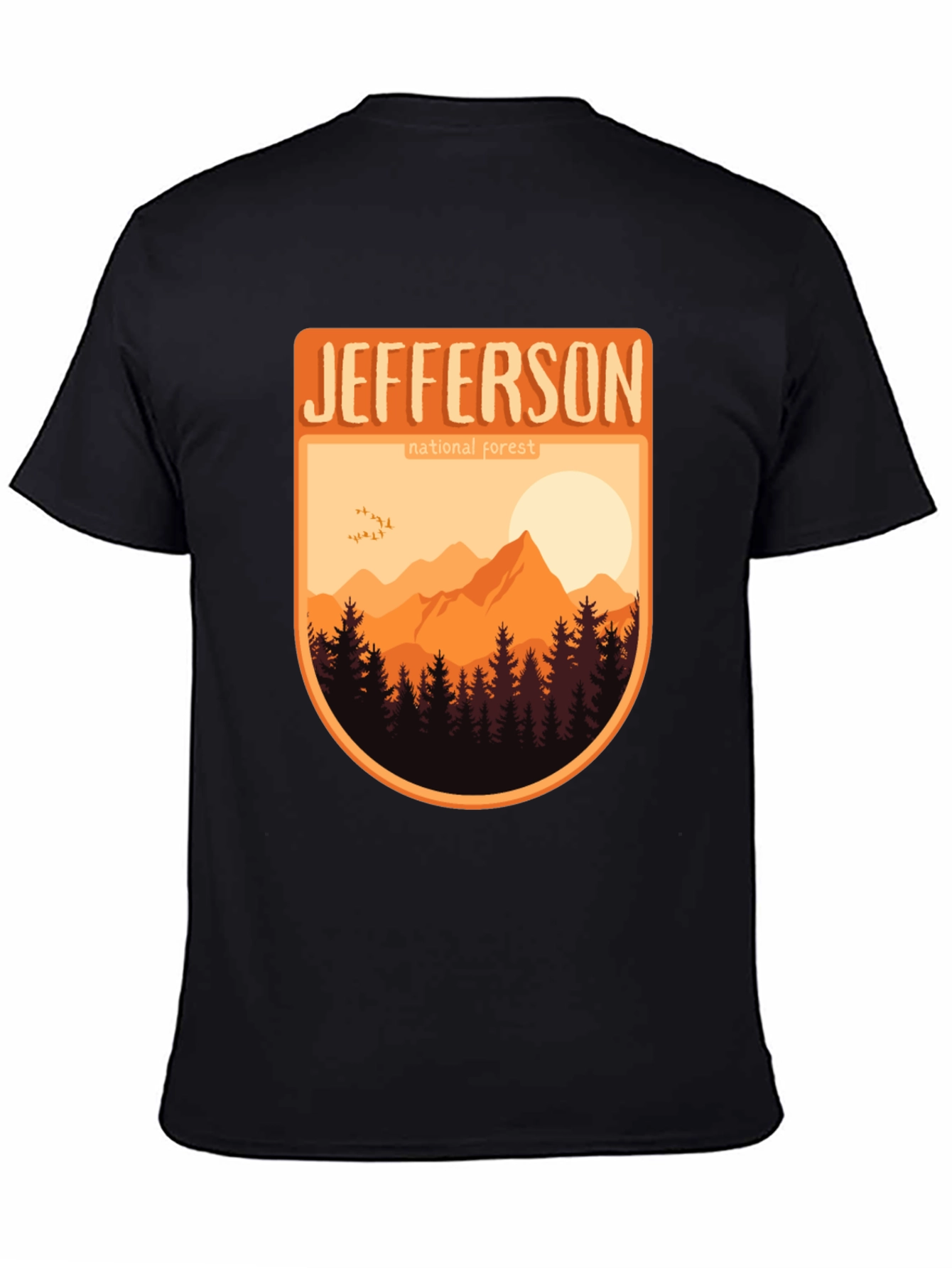 Black Jefferson National Forest Graphic Tee - Nature Adventure Shirt view 4