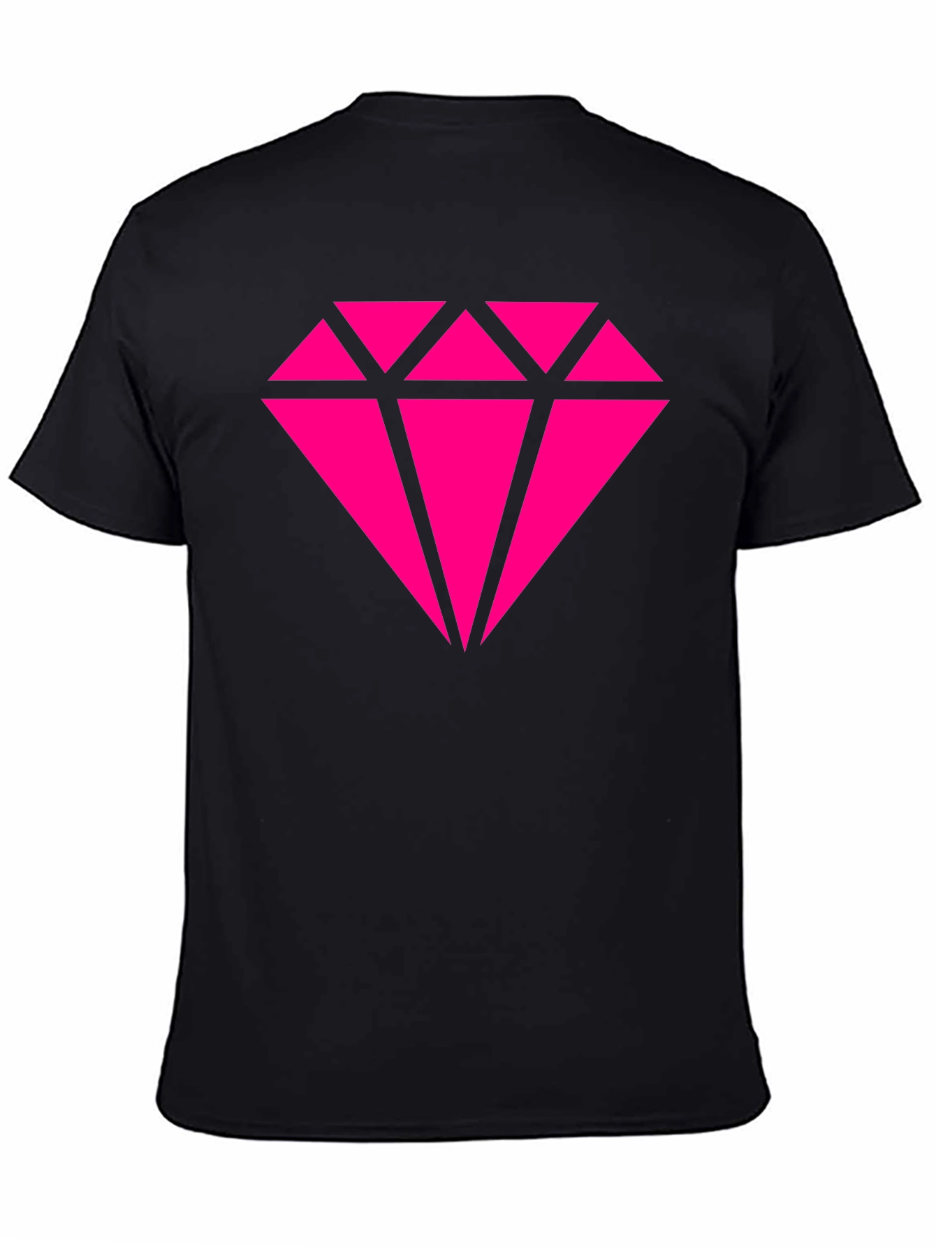 Black Pink Diamond Graphic Black T-Shirt view 4