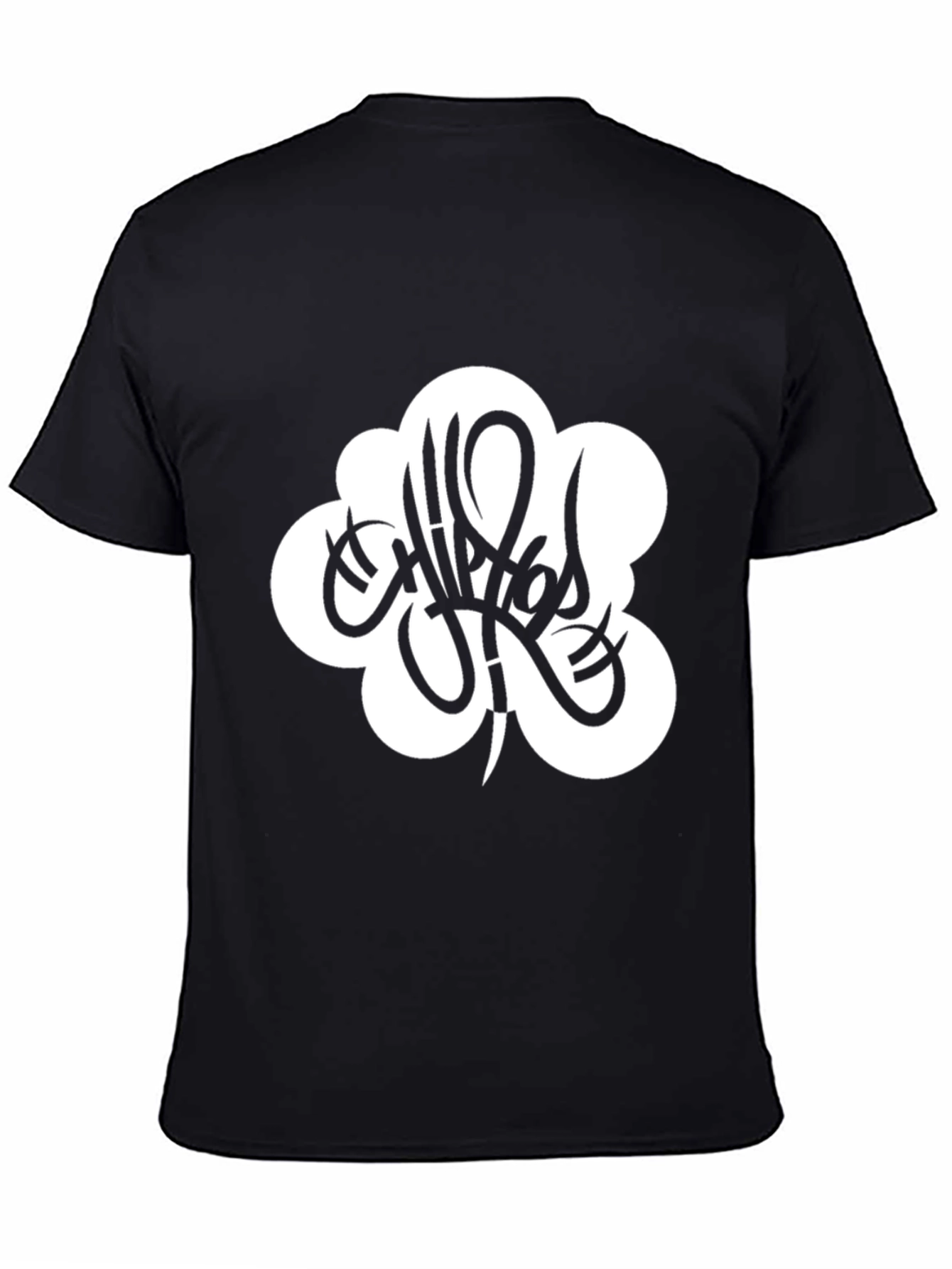 Black Hip Hop Style Graphic Tee - Black view 4