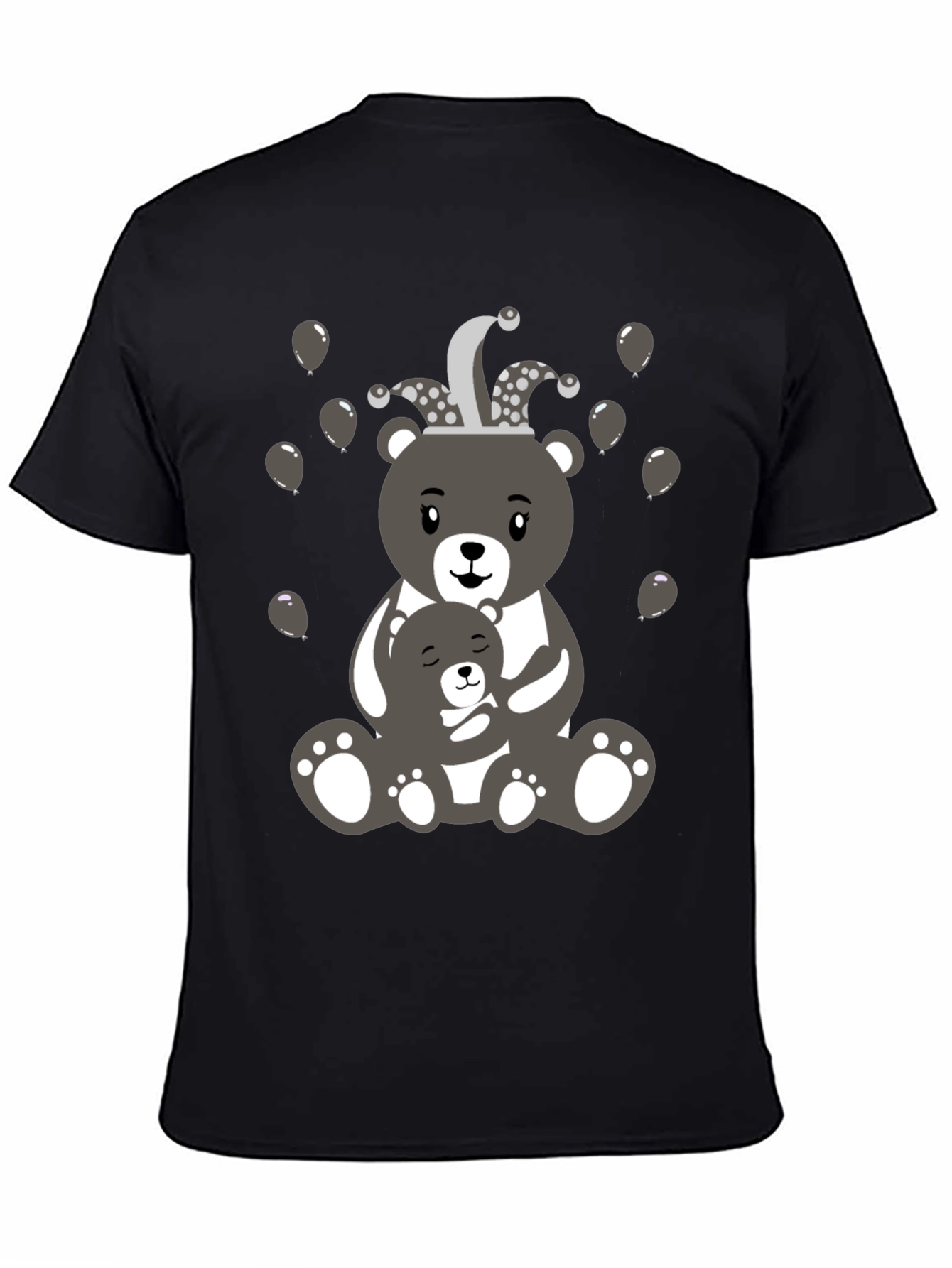 Black Cute Bear Family T-Shirt view 4