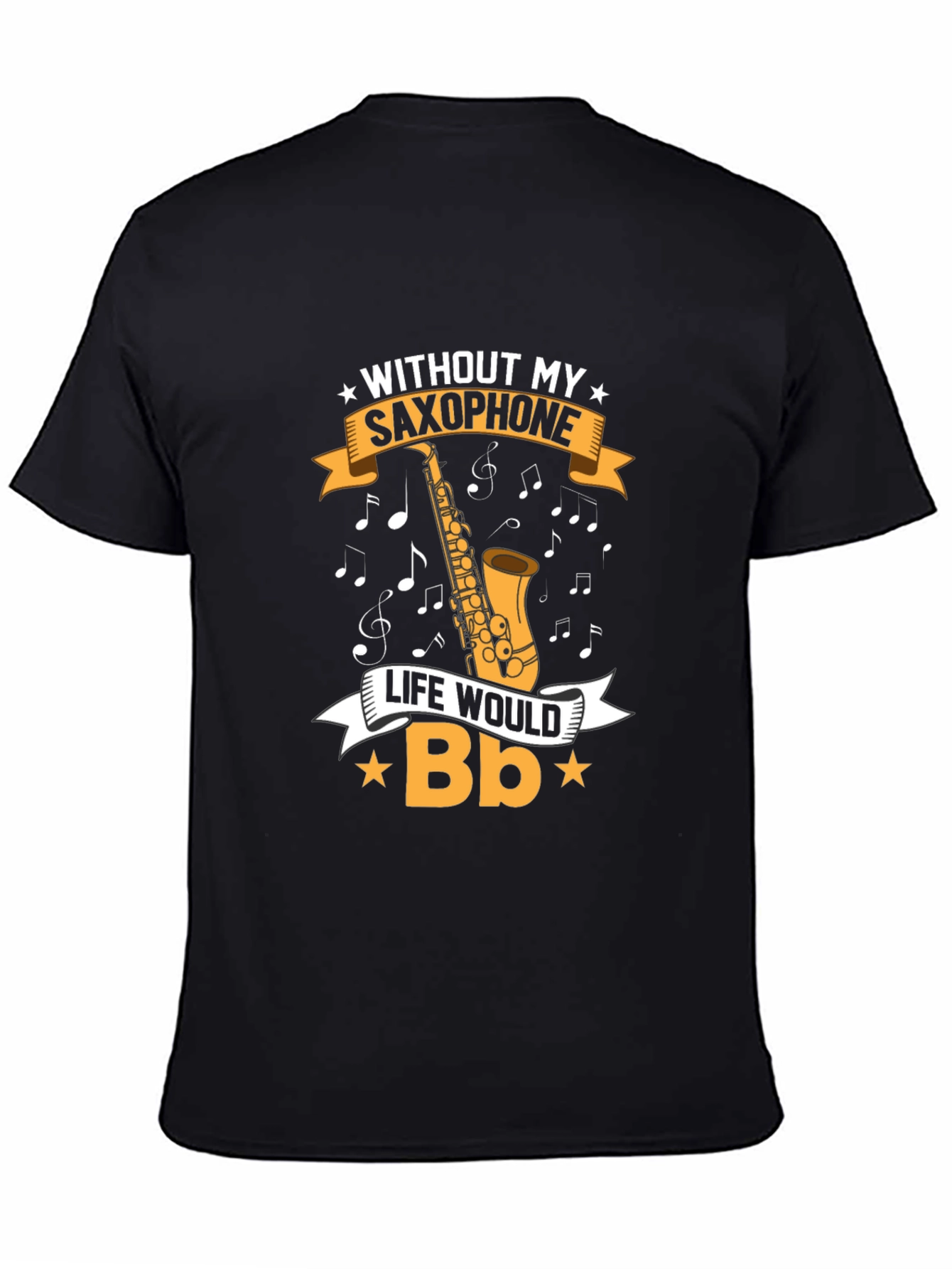 Black Saxophone Music Lover Graphic Tee view 4
